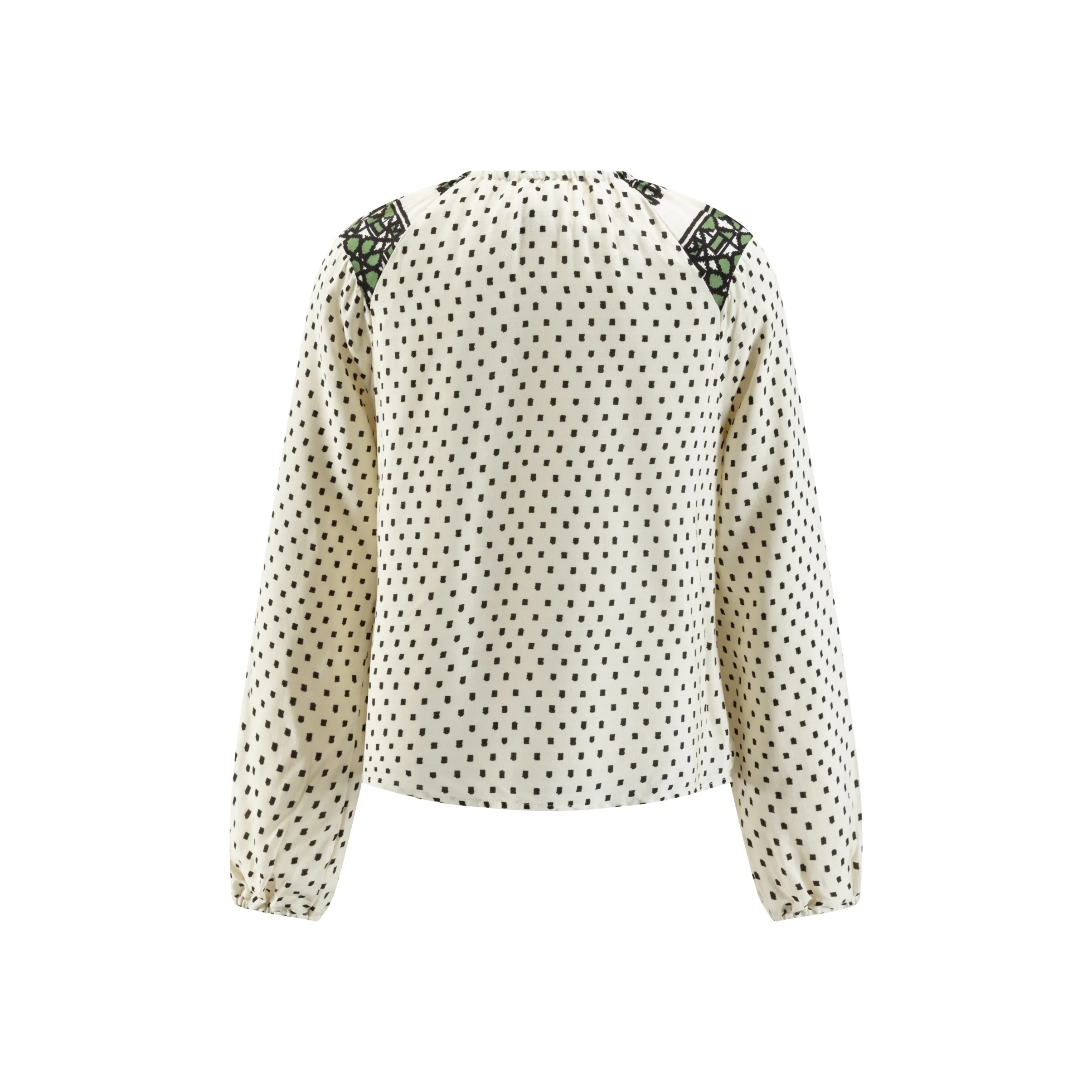 White Base Green Geometric Print Top - Image 3