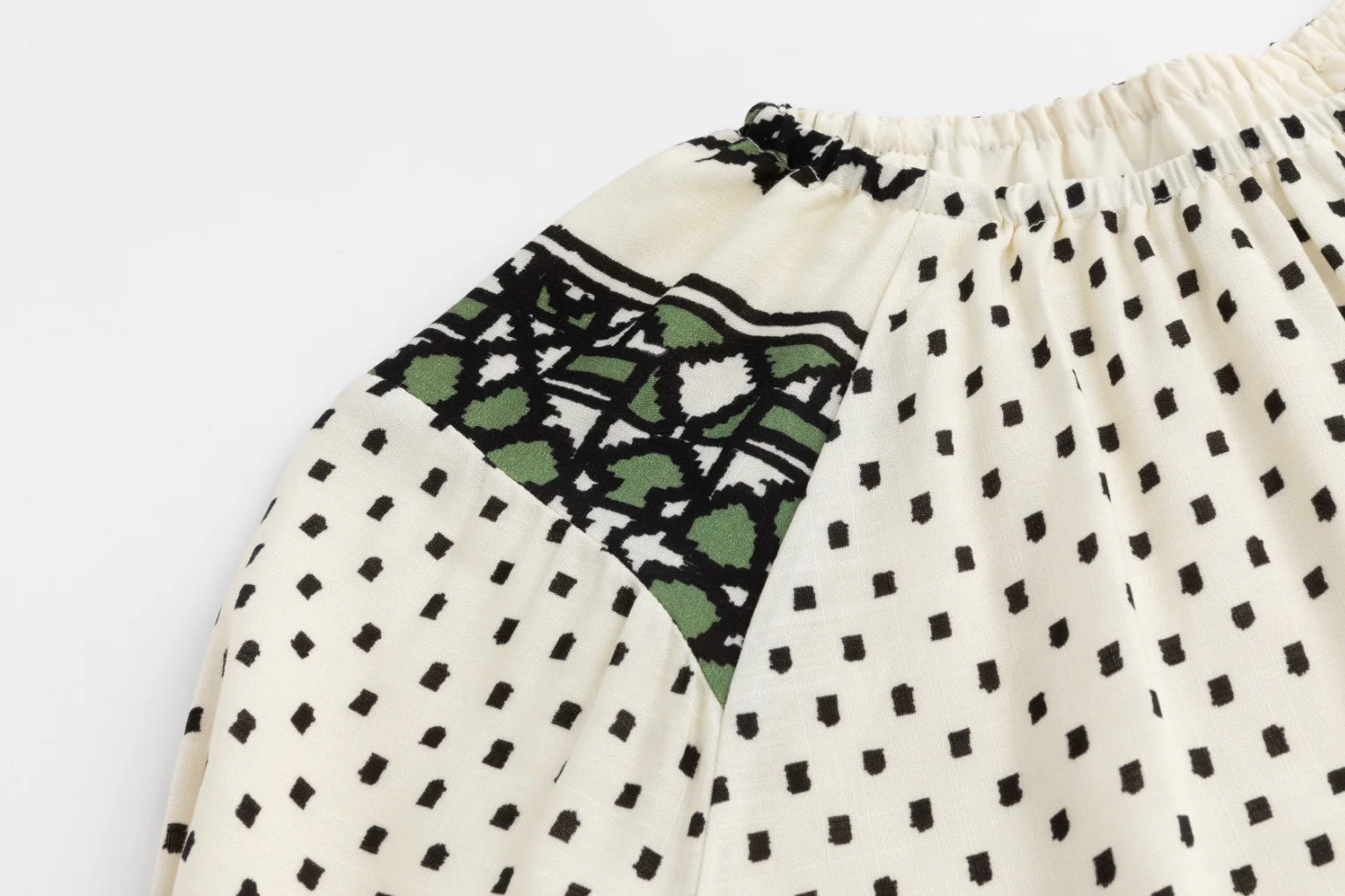 White Base Green Geometric Print Top - Image 6