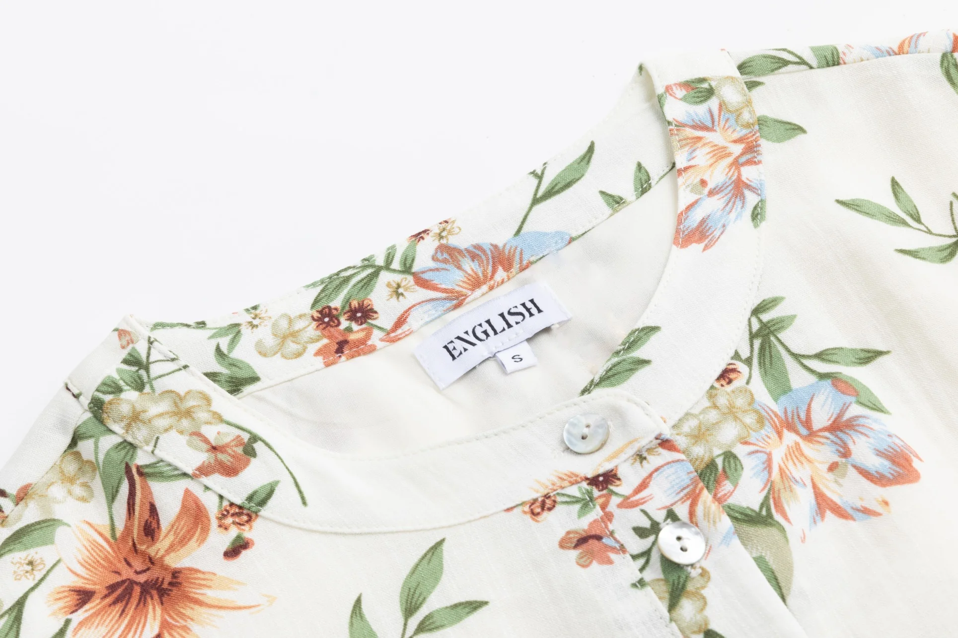 White Printed Dress With Lace Hem - Image 4