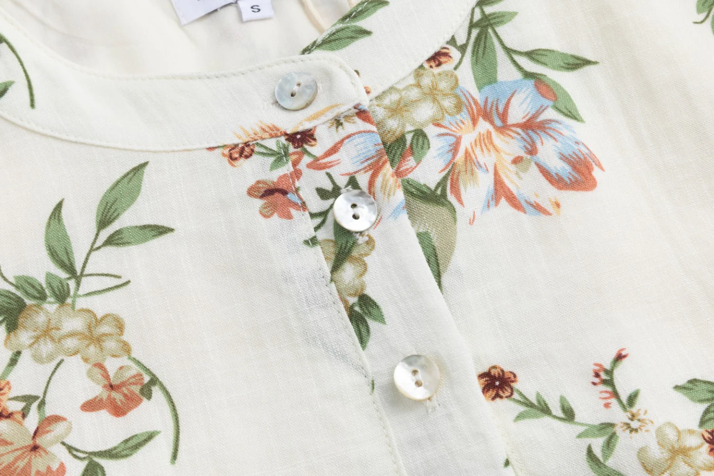 White Printed Dress With Lace Hem - Image 5
