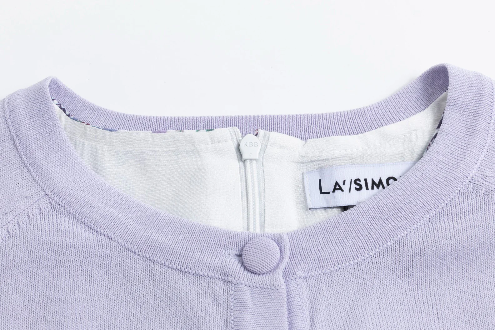 White And Purple Printed Jumper And Purple Knit Overlay - Image 7