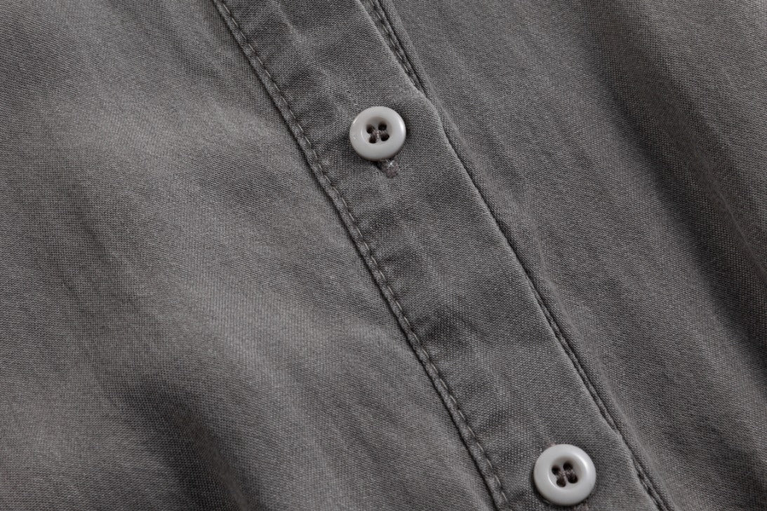 Grey Smocking Waisted Shirt Dress - Image 5