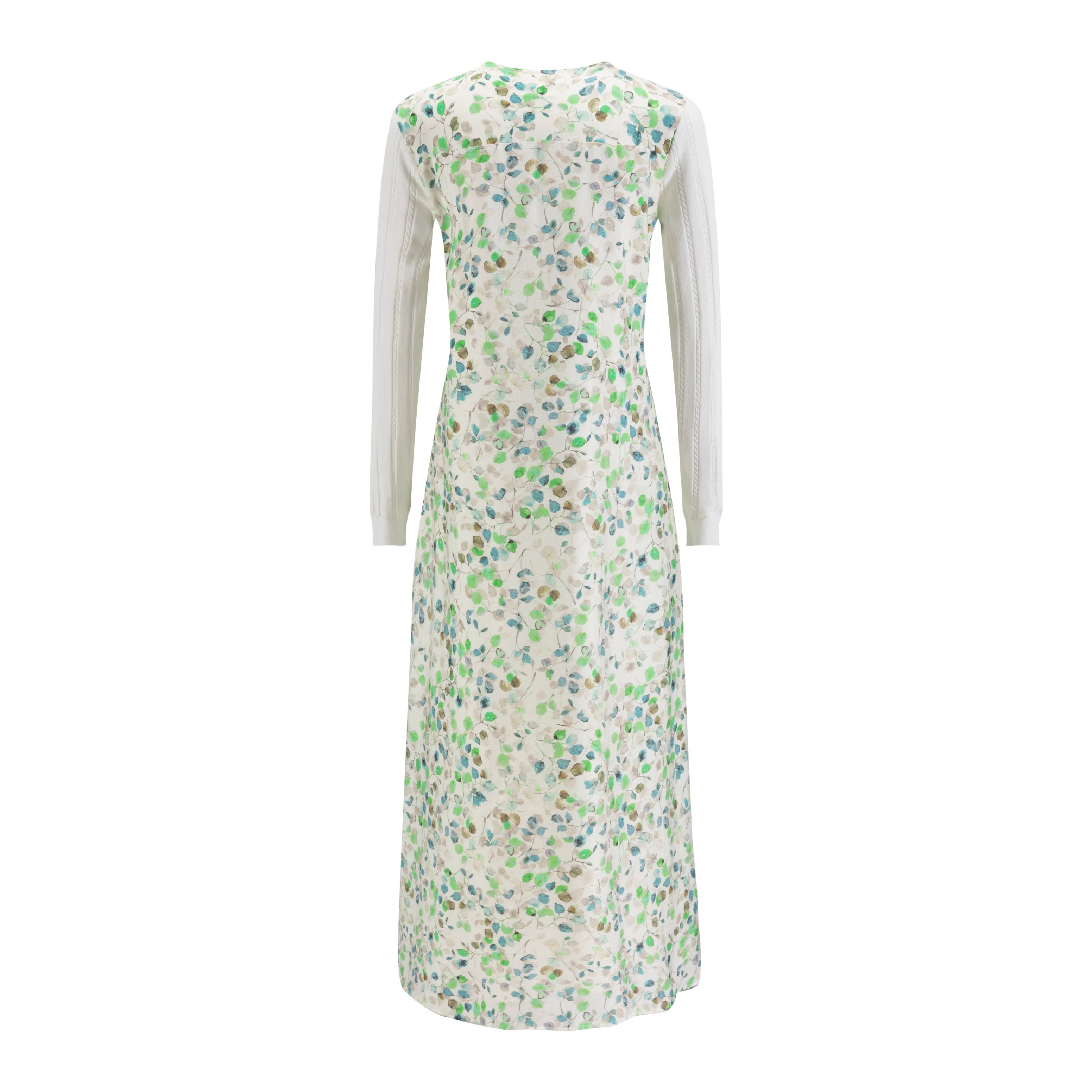 Blue And Green Linen Wrap Dress - Image 3