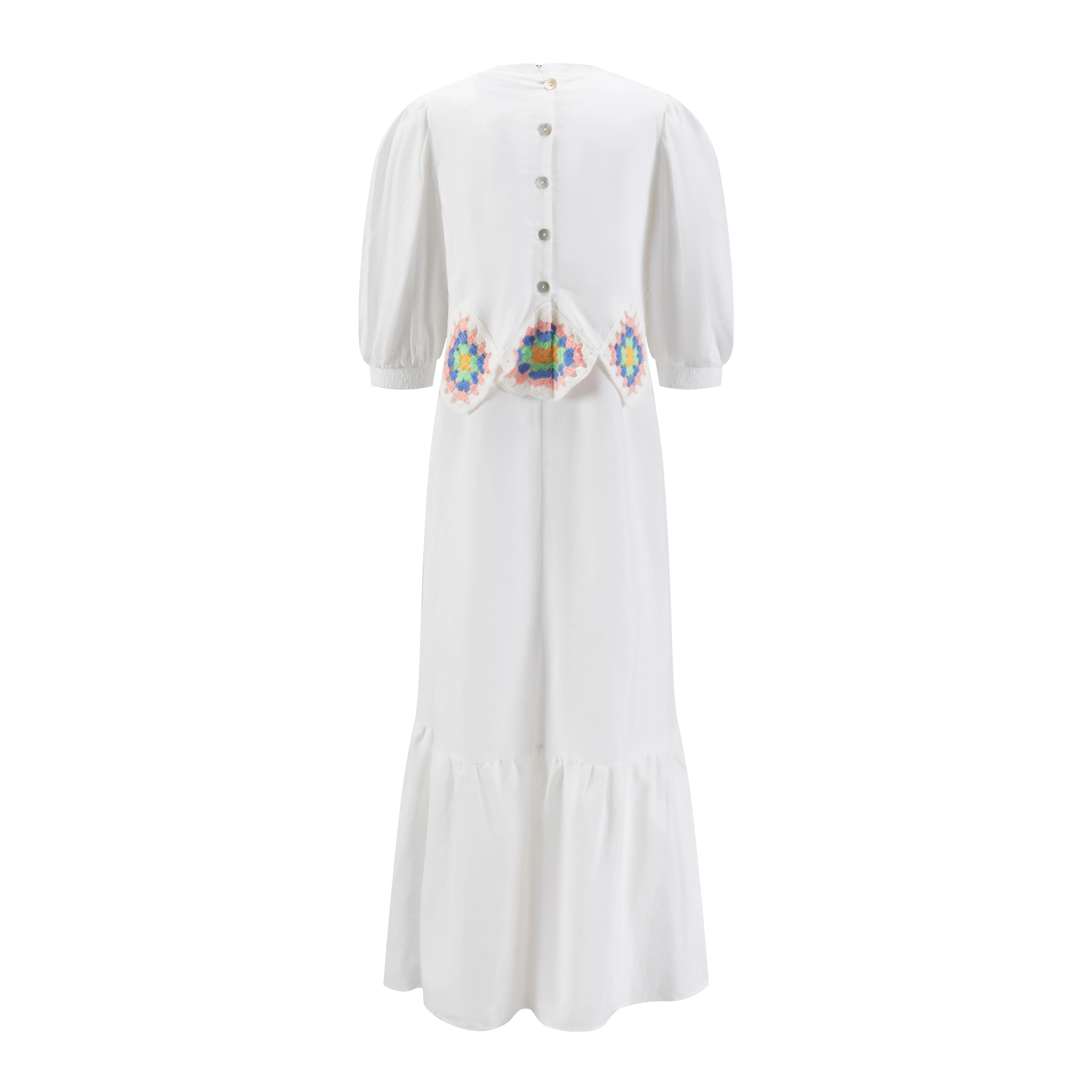 White Overlay With Crochet Over White Jumper - Image 3
