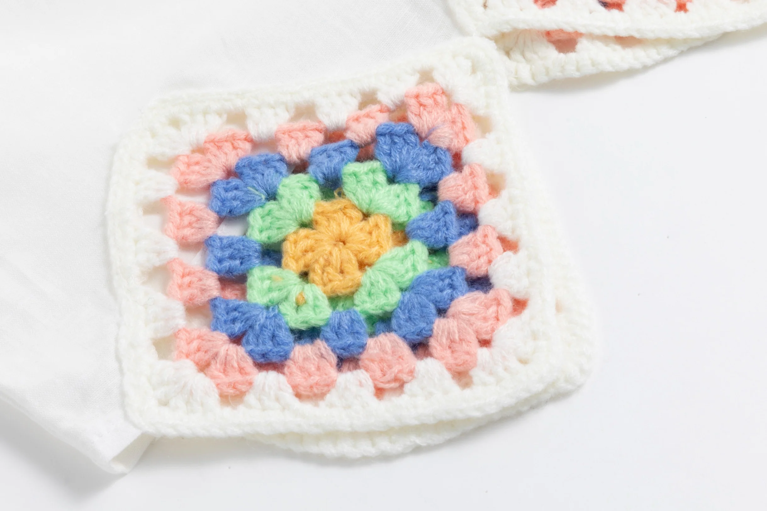 White Overlay With Crochet Over White Jumper - Image 6