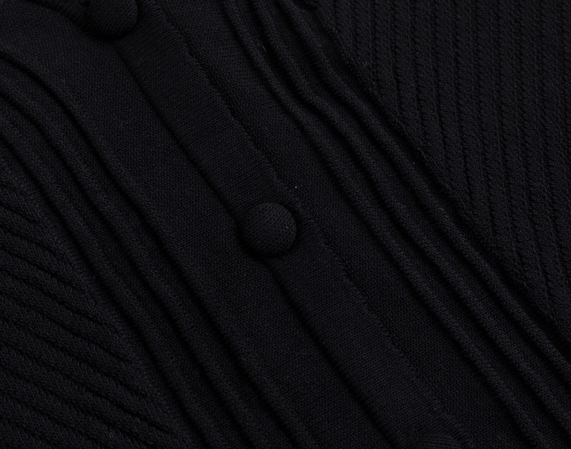 Black Crochet Detail Knit Cardigan - Image 3