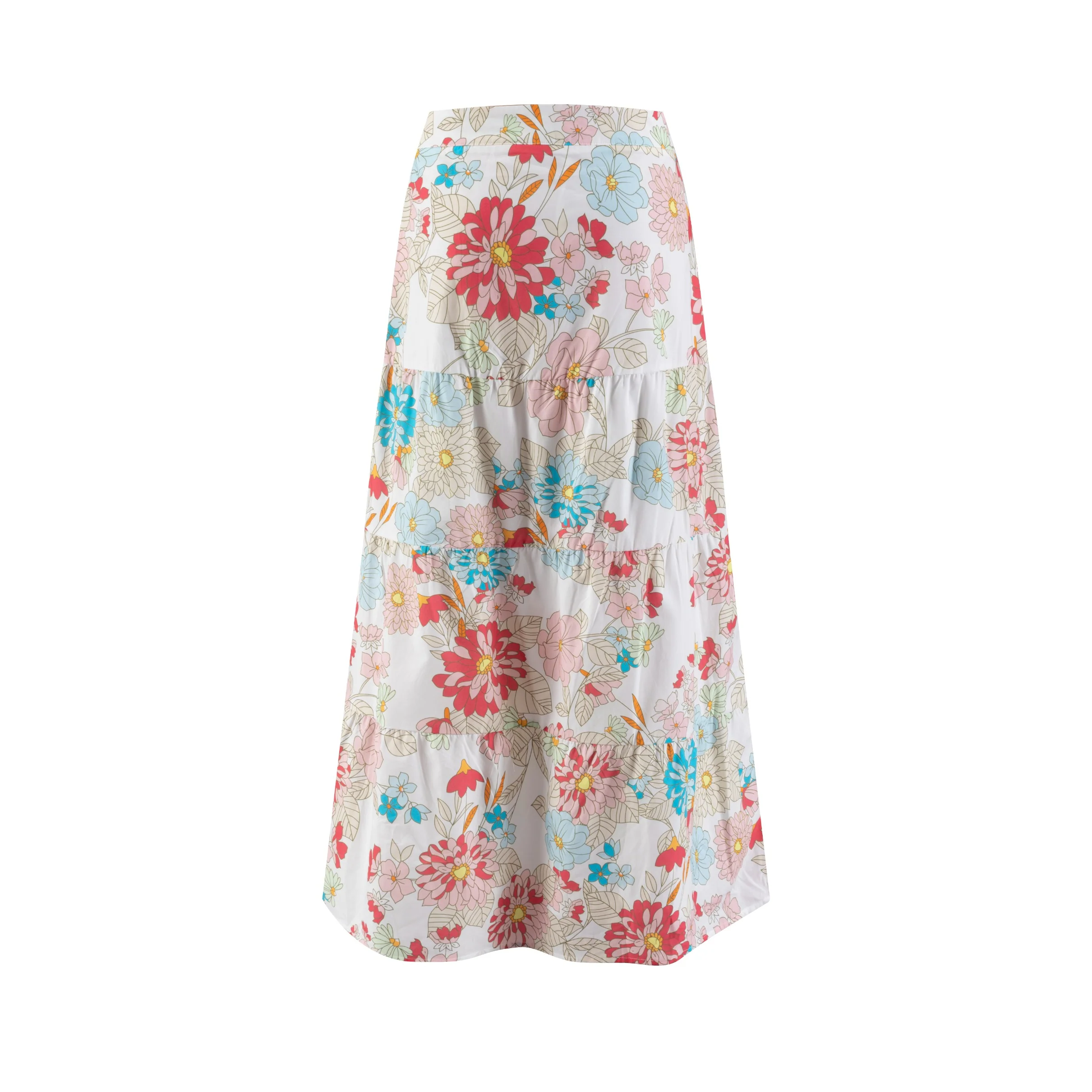 Multiflowered Printed Ruffle Layer Skirt - Image 3