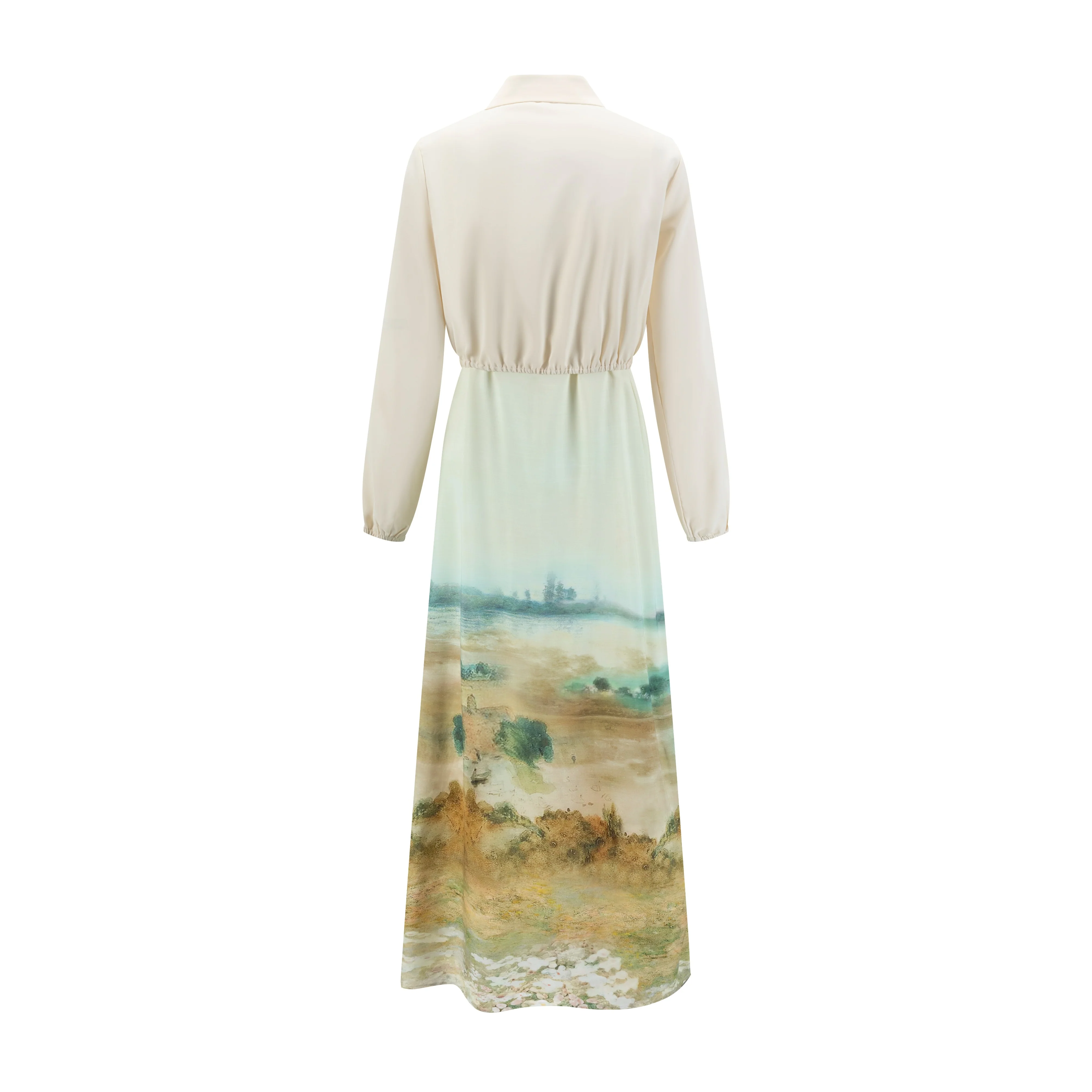 Solid Ivory Front Tie Overlay Dress - Image 3