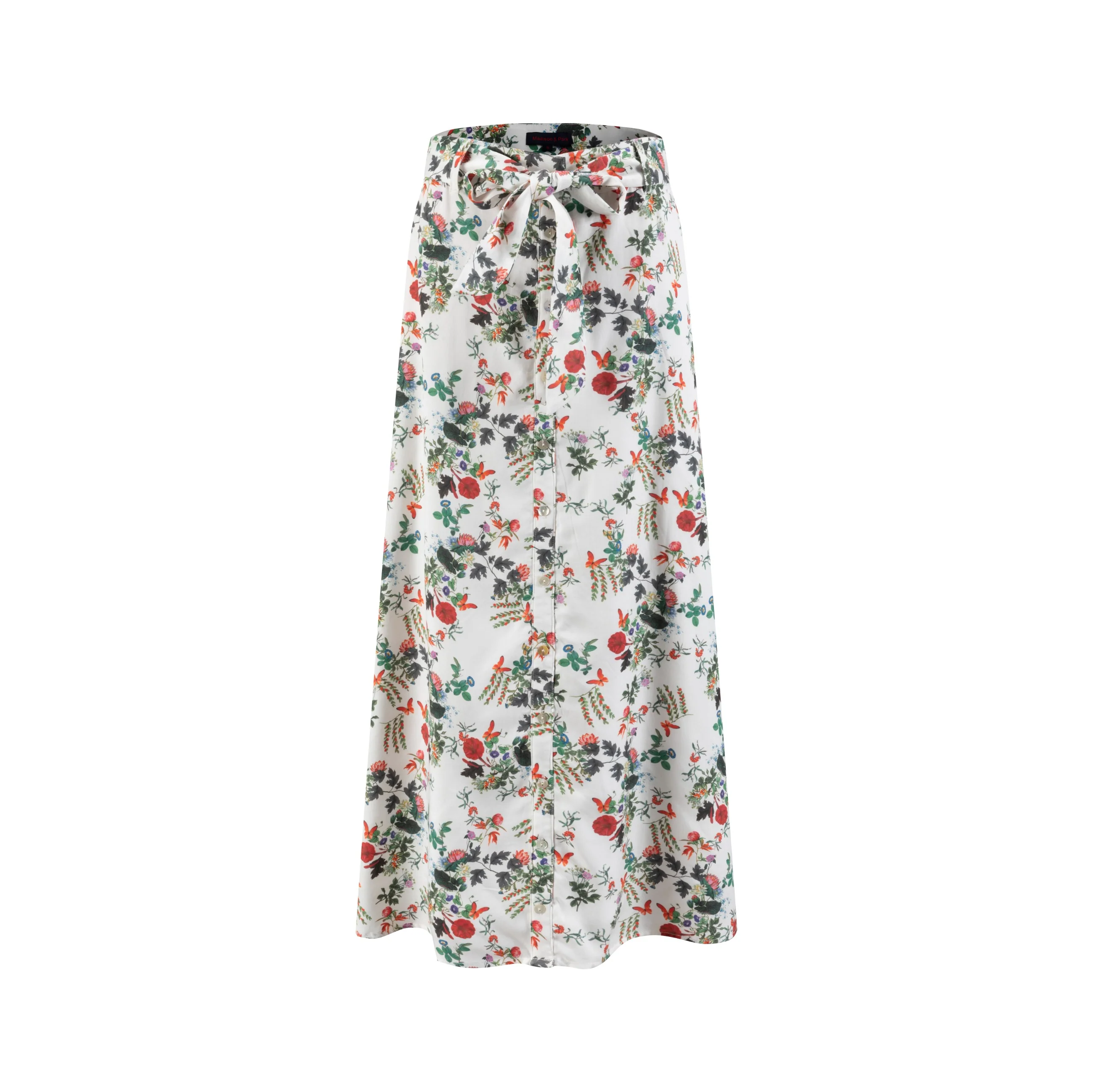 Multiflowereded Printed Ruffle Bottom Skirt - Image 2