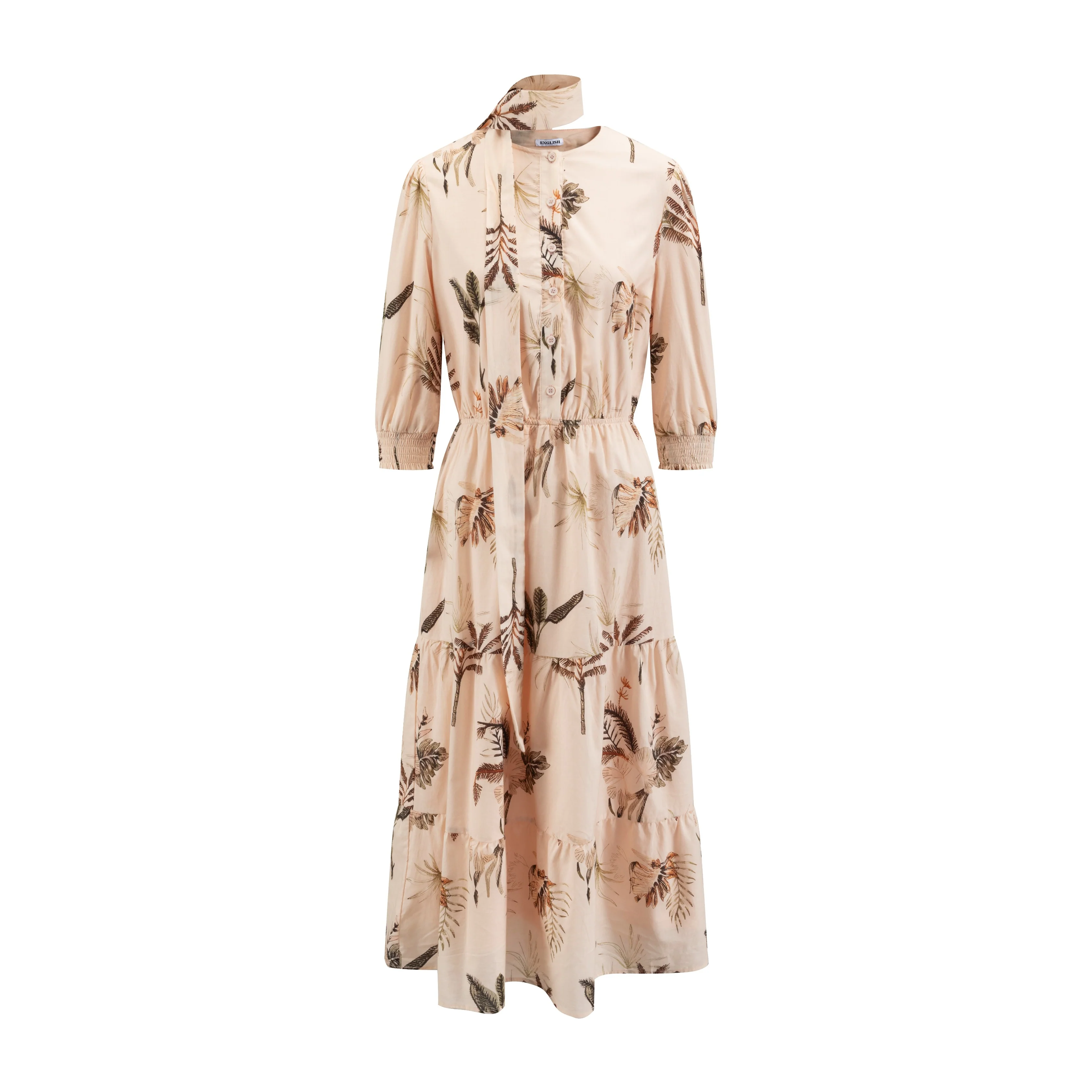Pink Base Plants Printed Layer Dress - Image 2