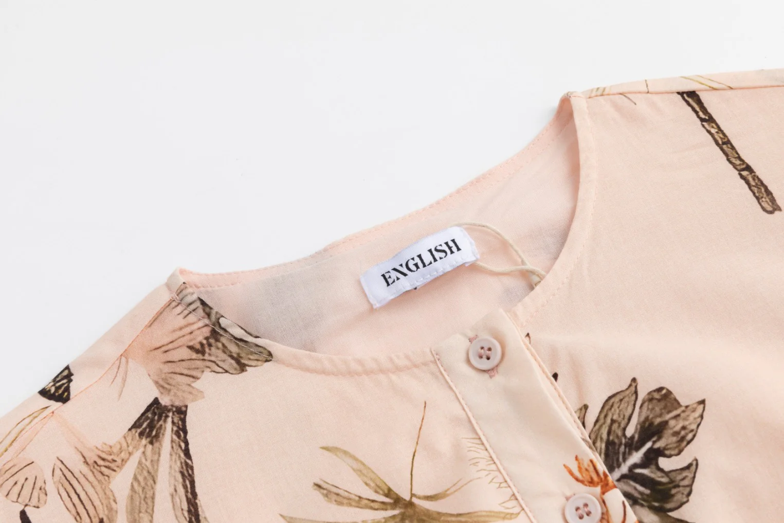 Pink Base Plants Printed Layer Dress - Image 5