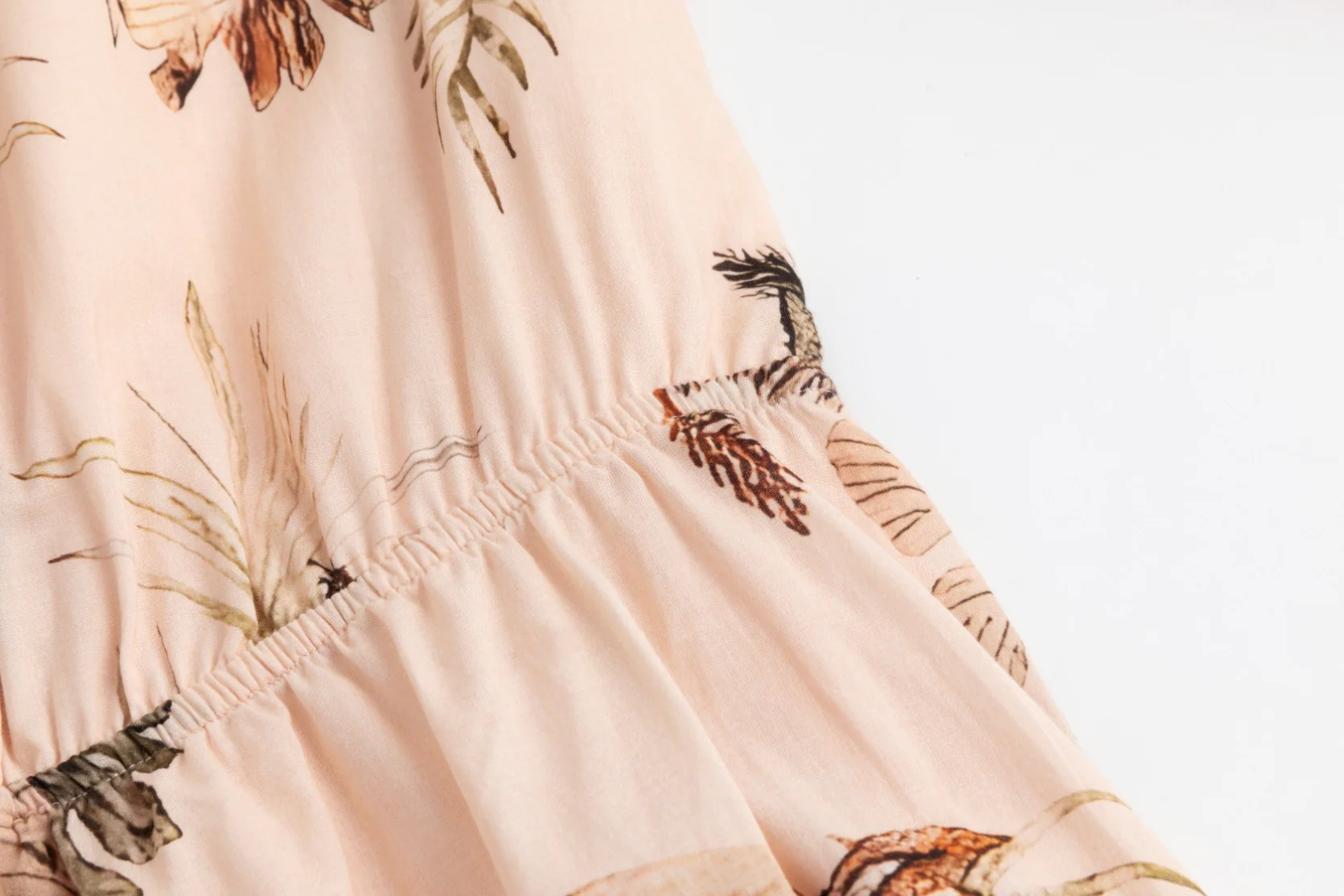 Pink Base Plants Printed Layer Dress - Image 6