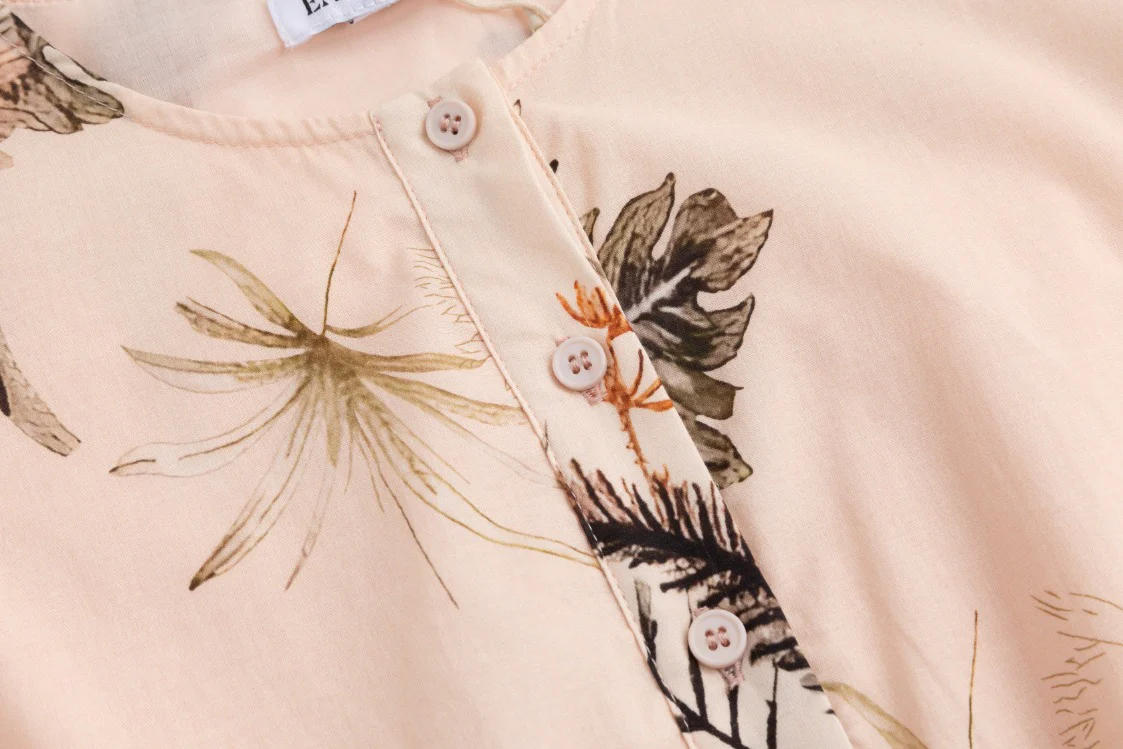 Pink Base Plants Printed Layer Dress - Image 7