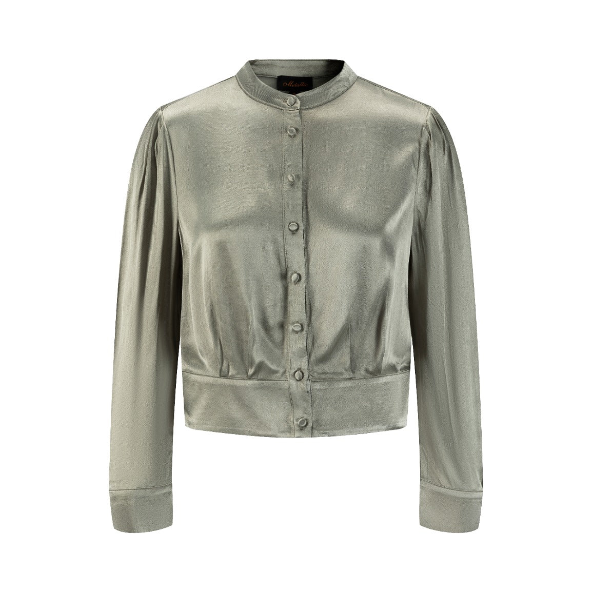 Solid Sage Satin Top - Image 2