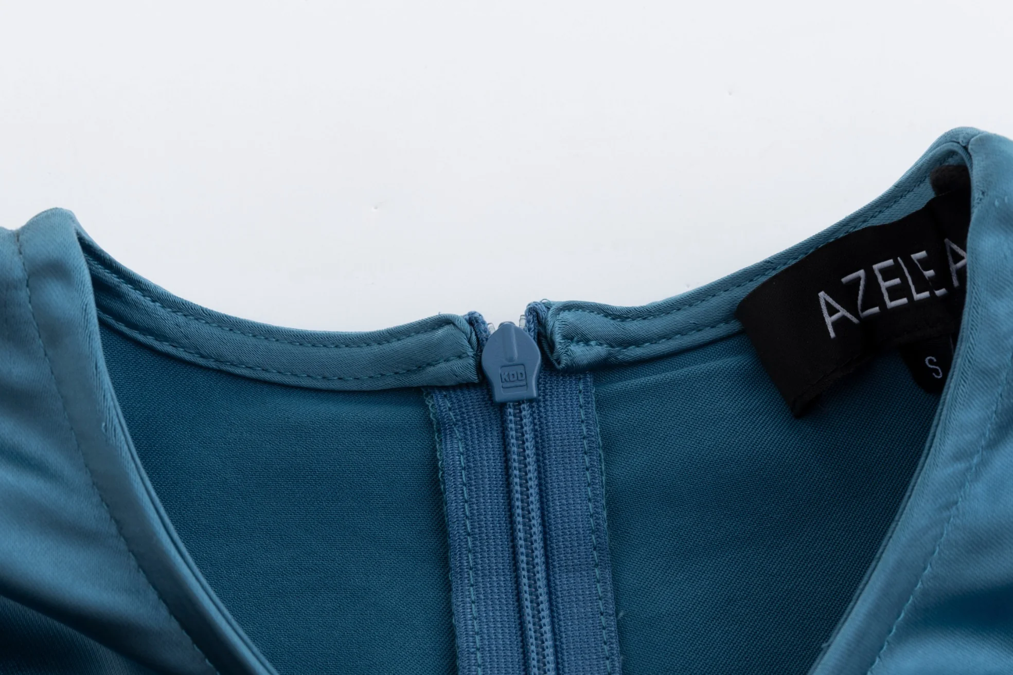 Solid Blue Satin Dress - Image 8