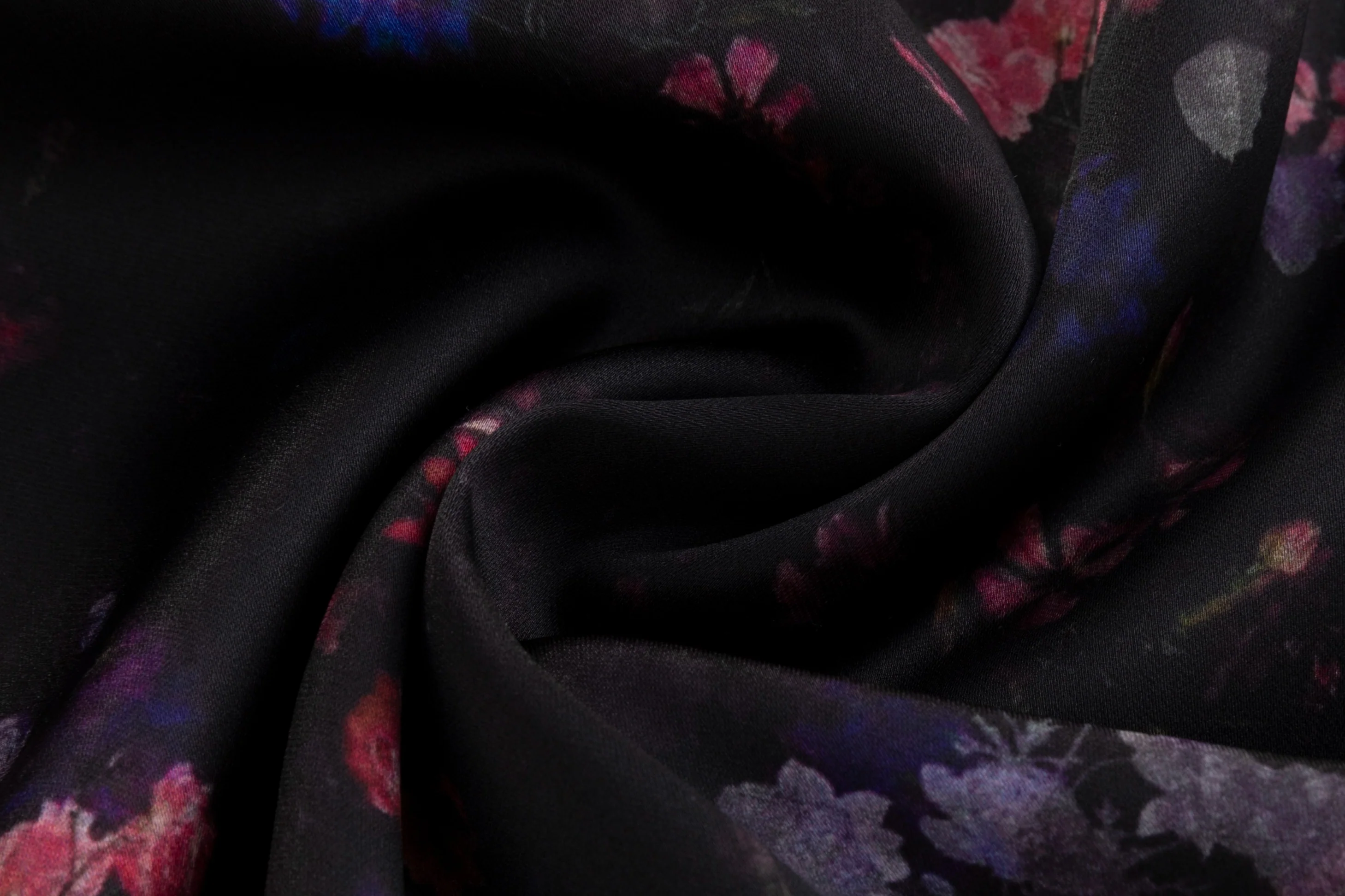 Black Base Multiflowered Printed Bottom Ruffle Dress - Image 4