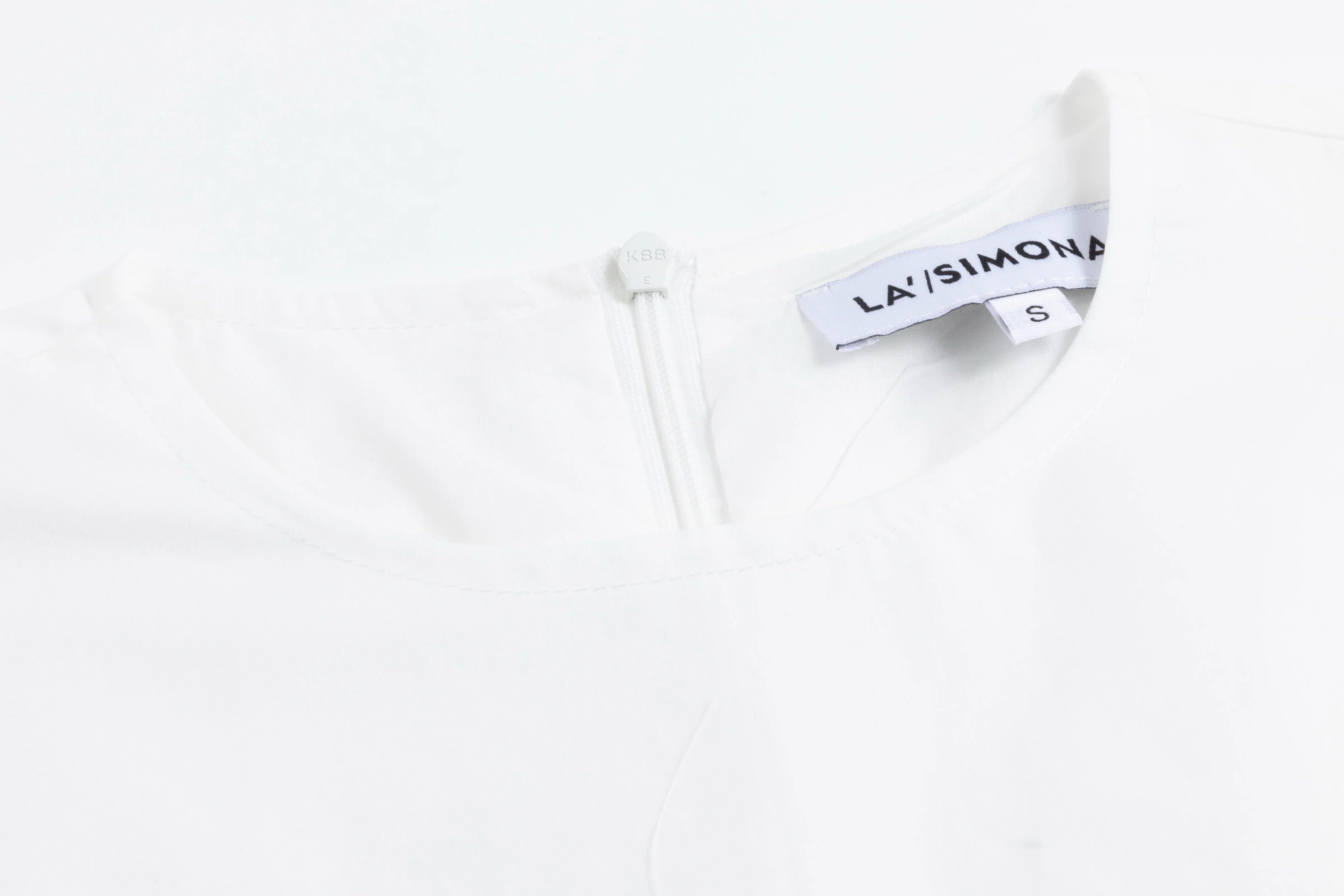 White Base Blue Flower Embroidery Top & Solid White Cotton Layer Dress - Image 6