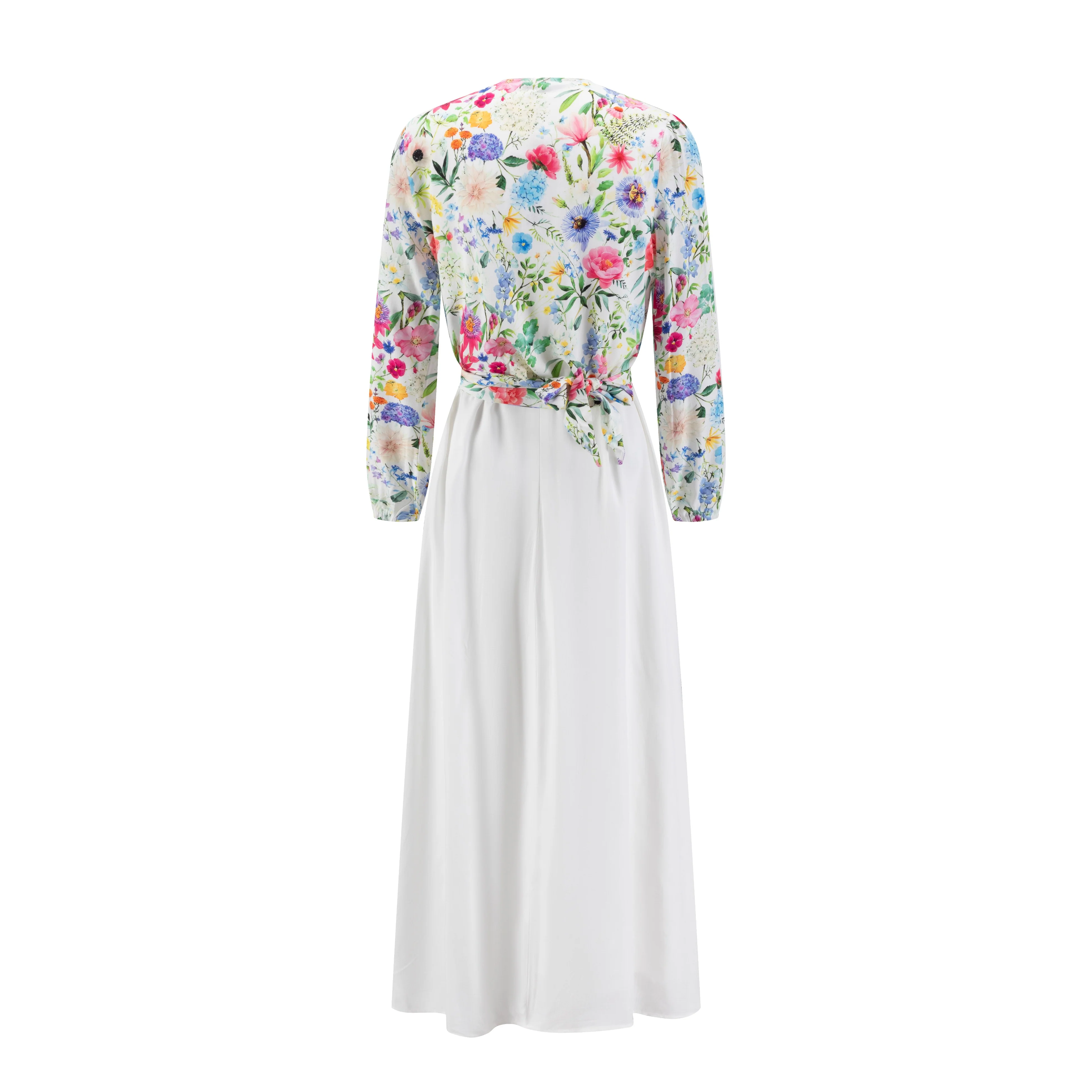 Multiflowered Printed Top & Solid White Jumper - Image 3