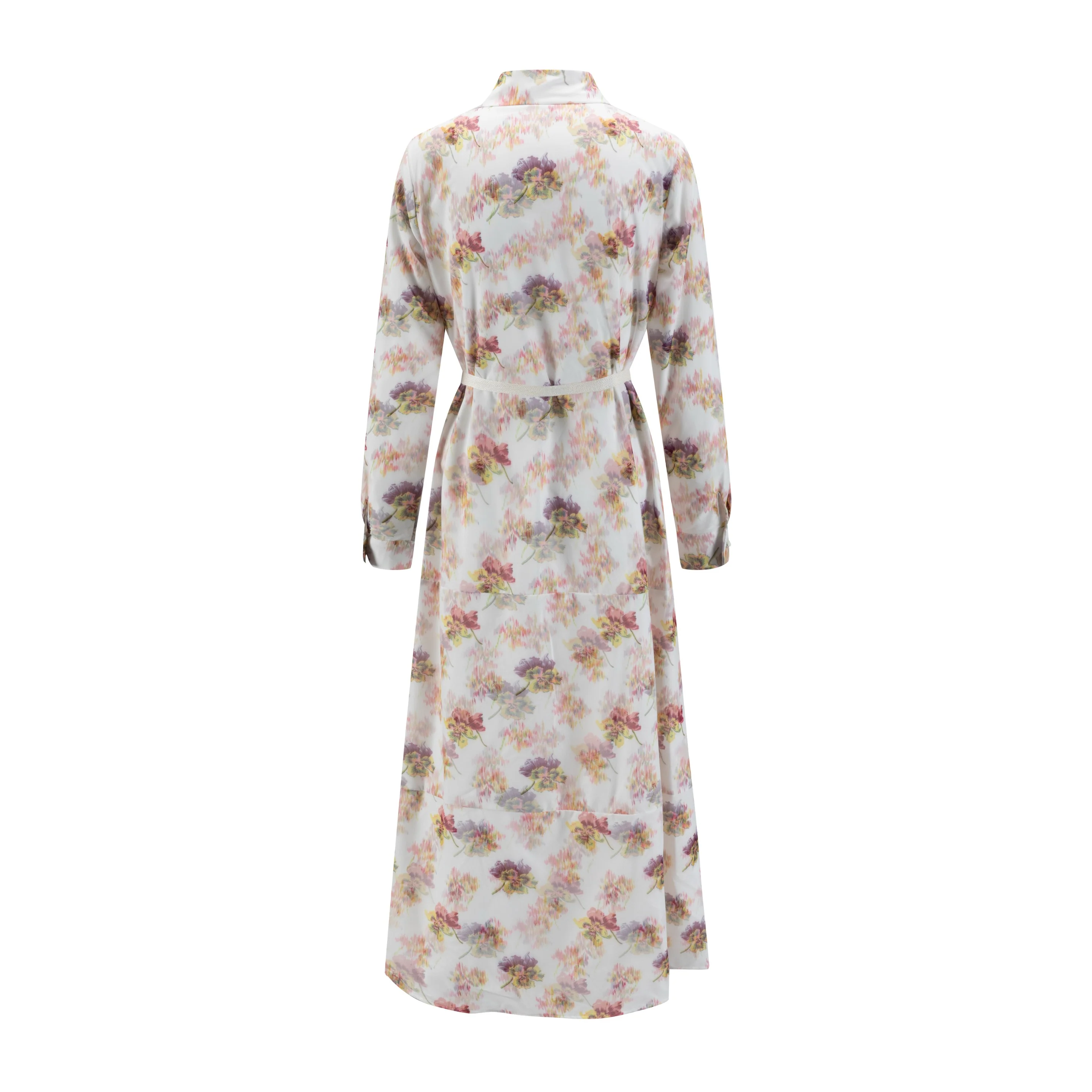 Multiflowered Printed Shirt Layer Mesh Dress - Image 3