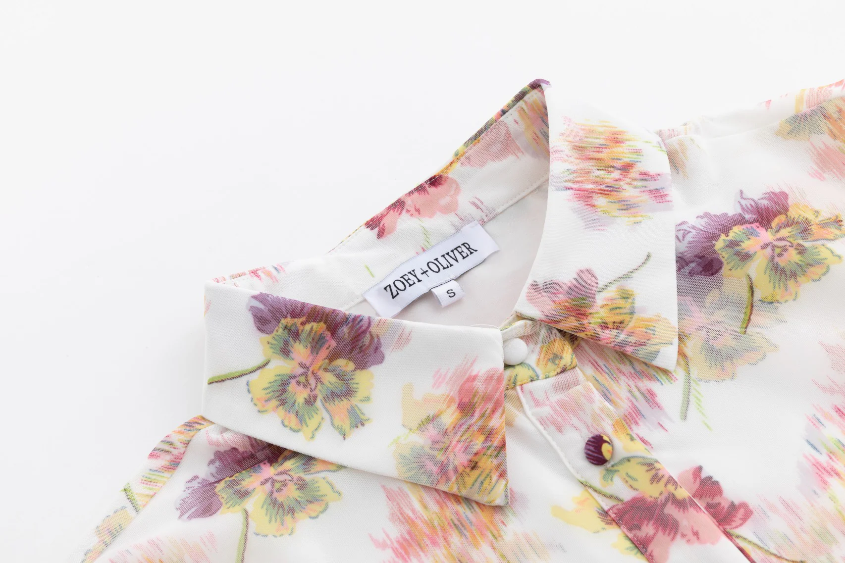 Multiflowered Printed Shirt Layer Mesh Dress - Image 5