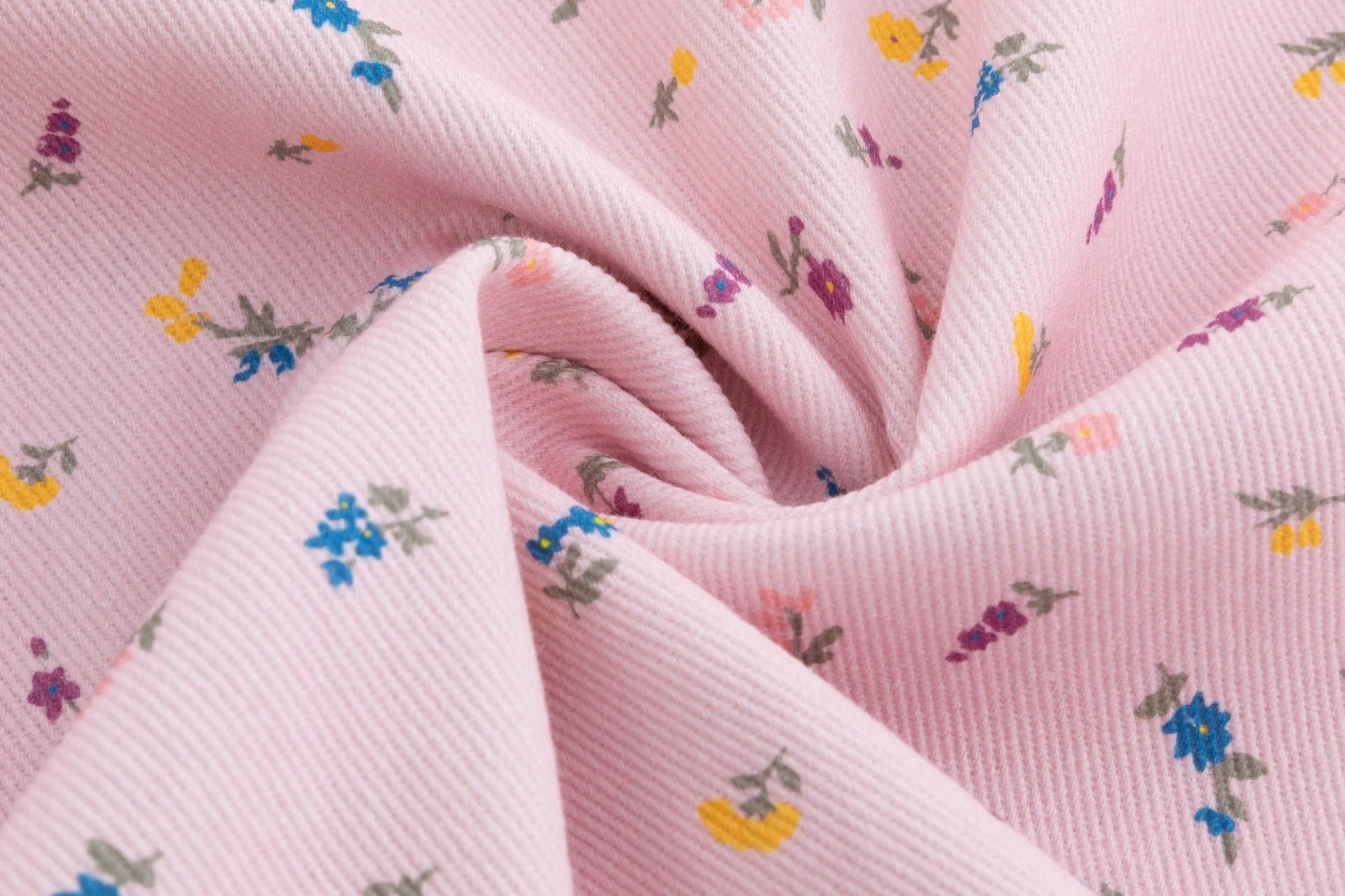 Pink Denim Multiflowered Printed Skirt - Image 6