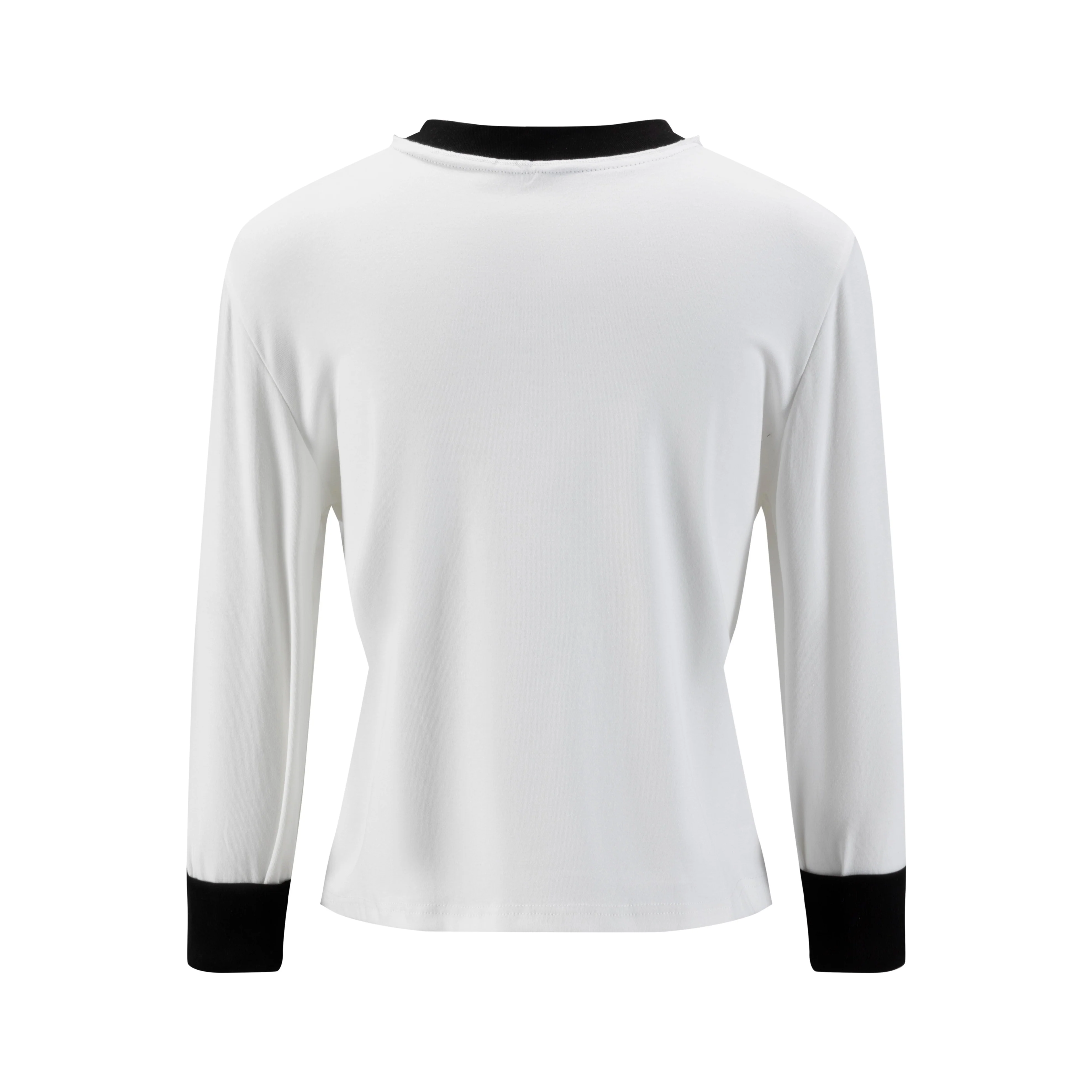 White And Black Color Block T-Shirt - Image 3