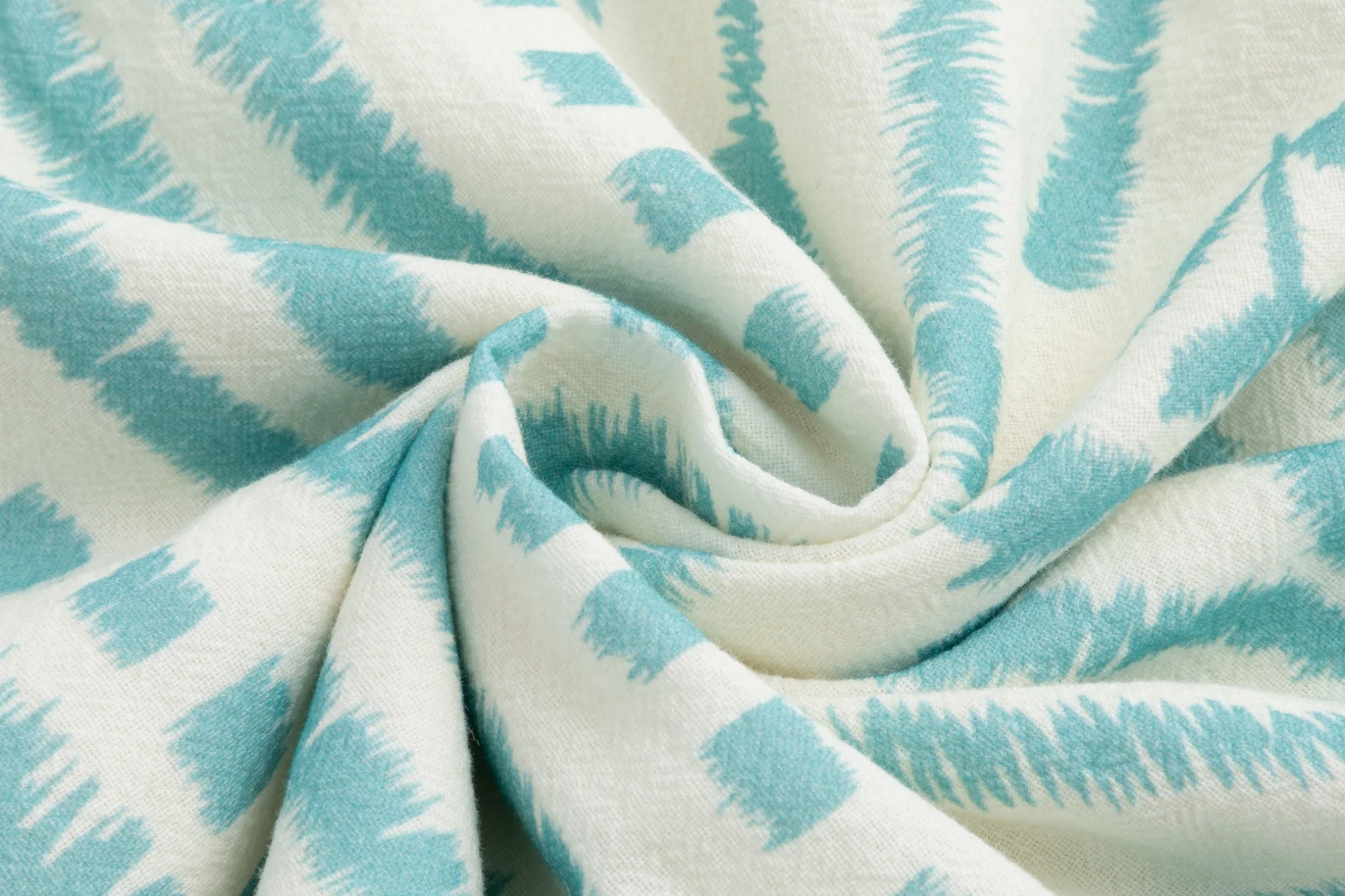White Base Light Blue Printed Linen Layer Dress - Image 4
