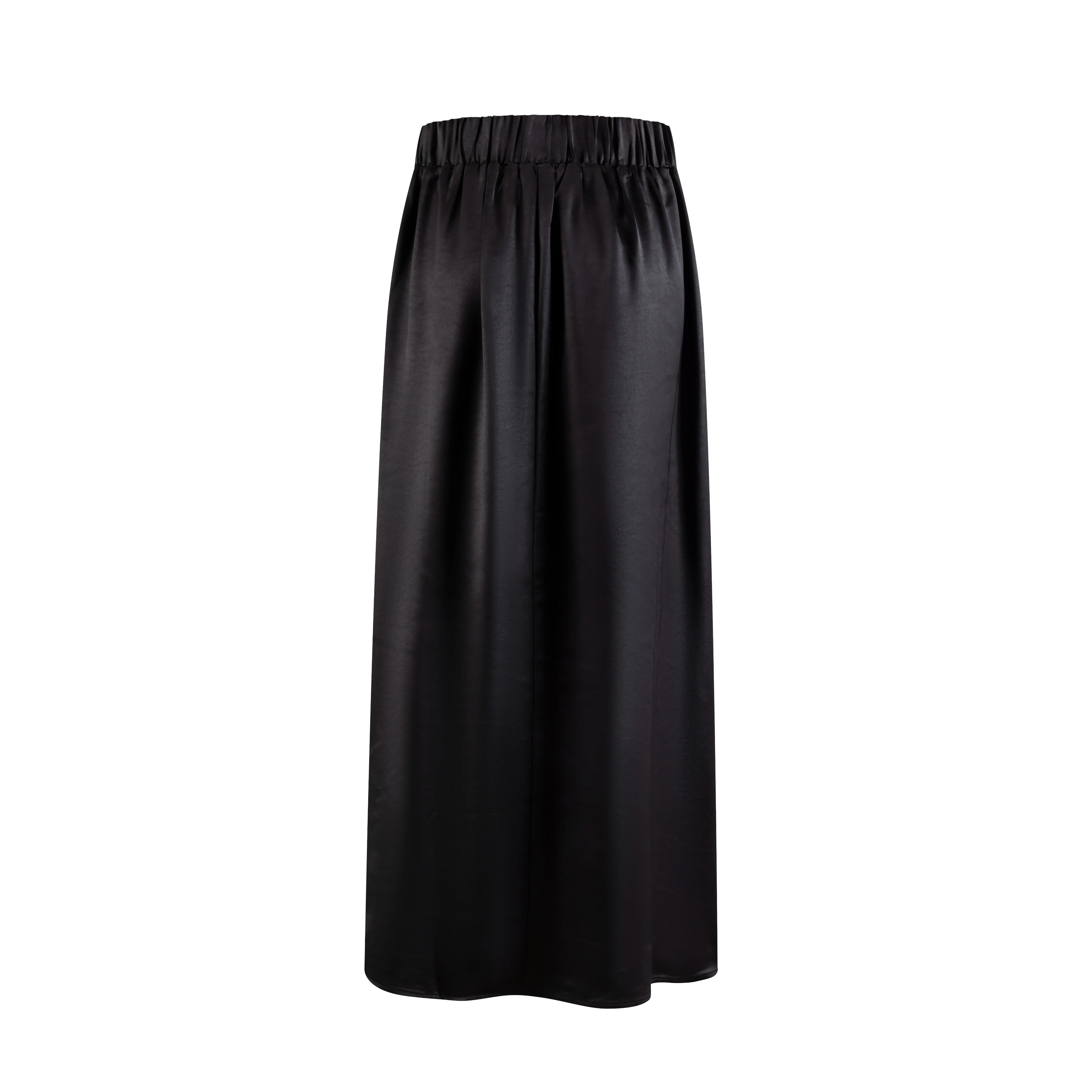 Solid Black Satin Skirt - Image 3