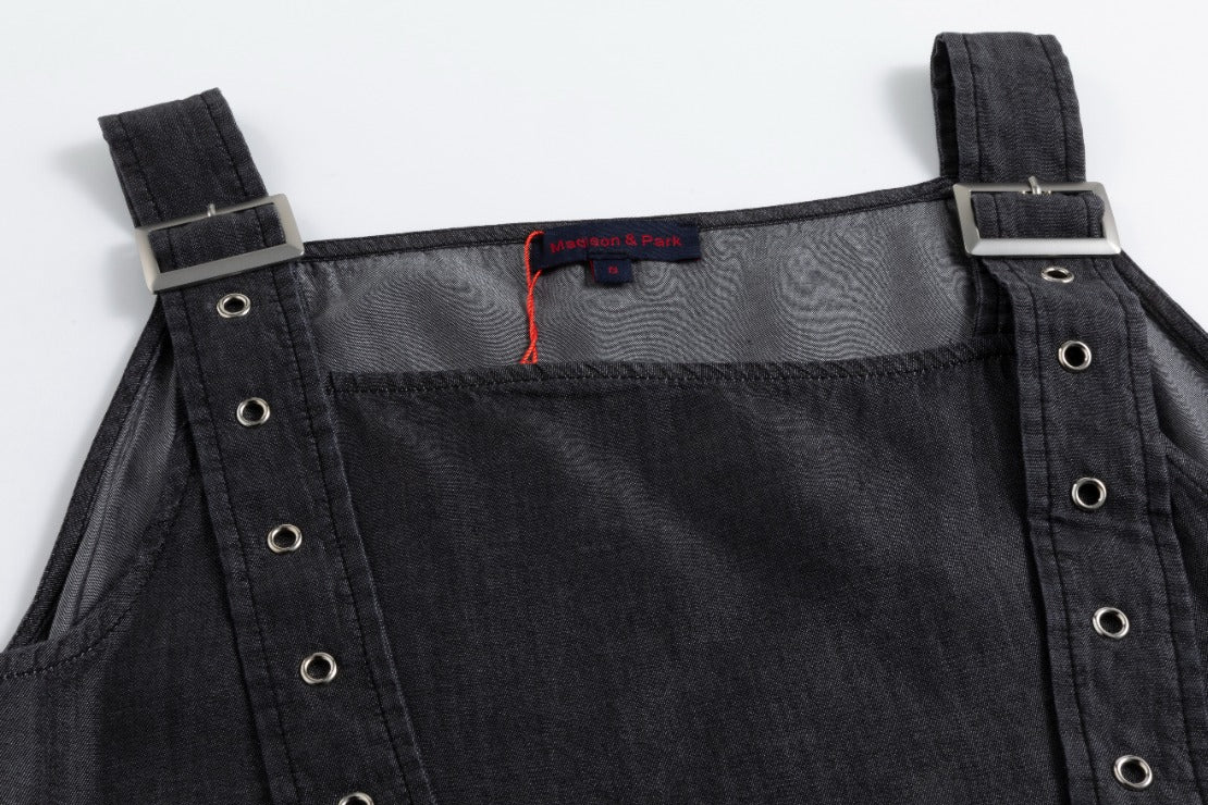 Black Denim Adjustable Jumper - Image 5