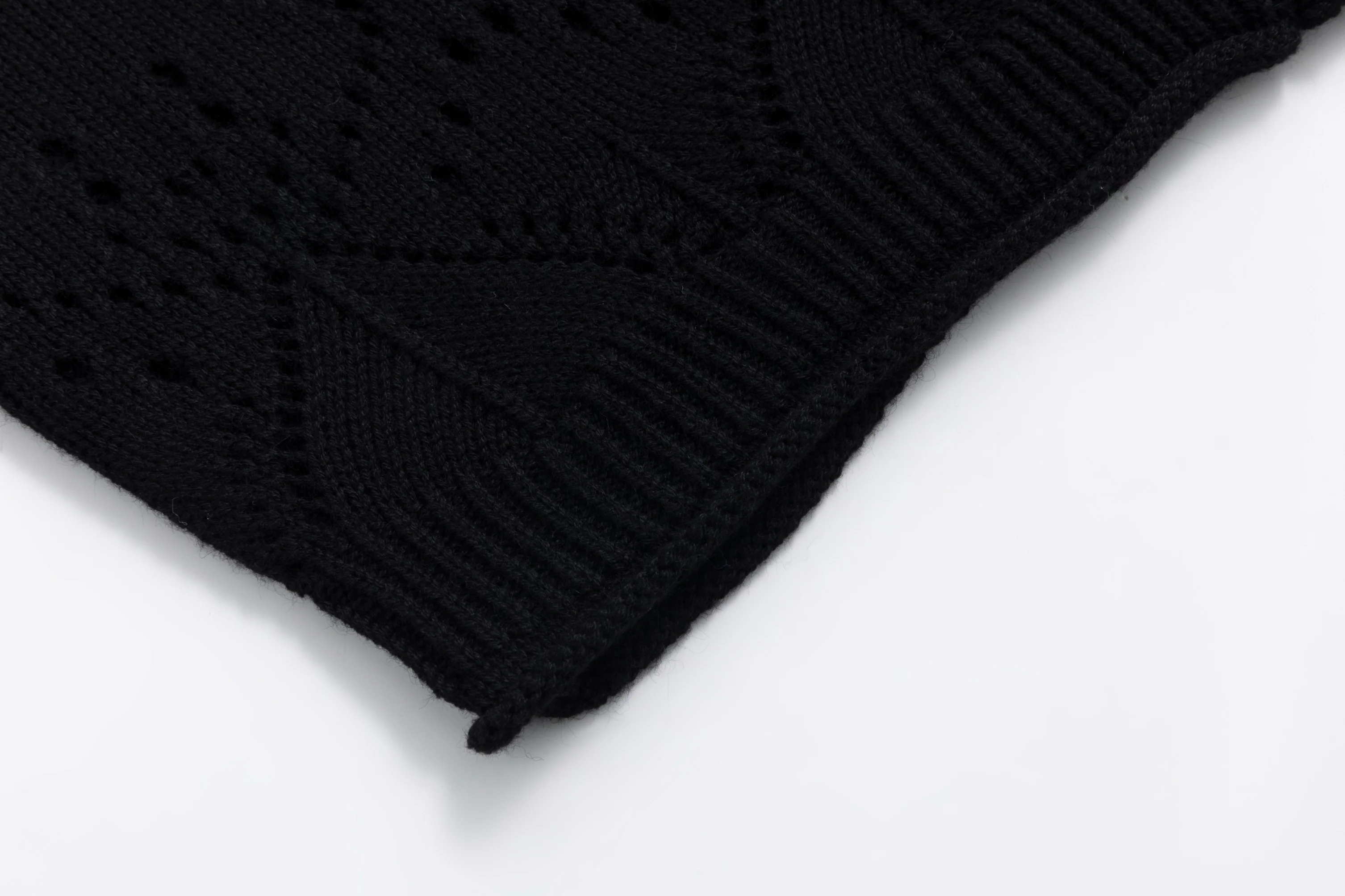 Black Crochet Knit Cardigan - TW4083-A - Image 4