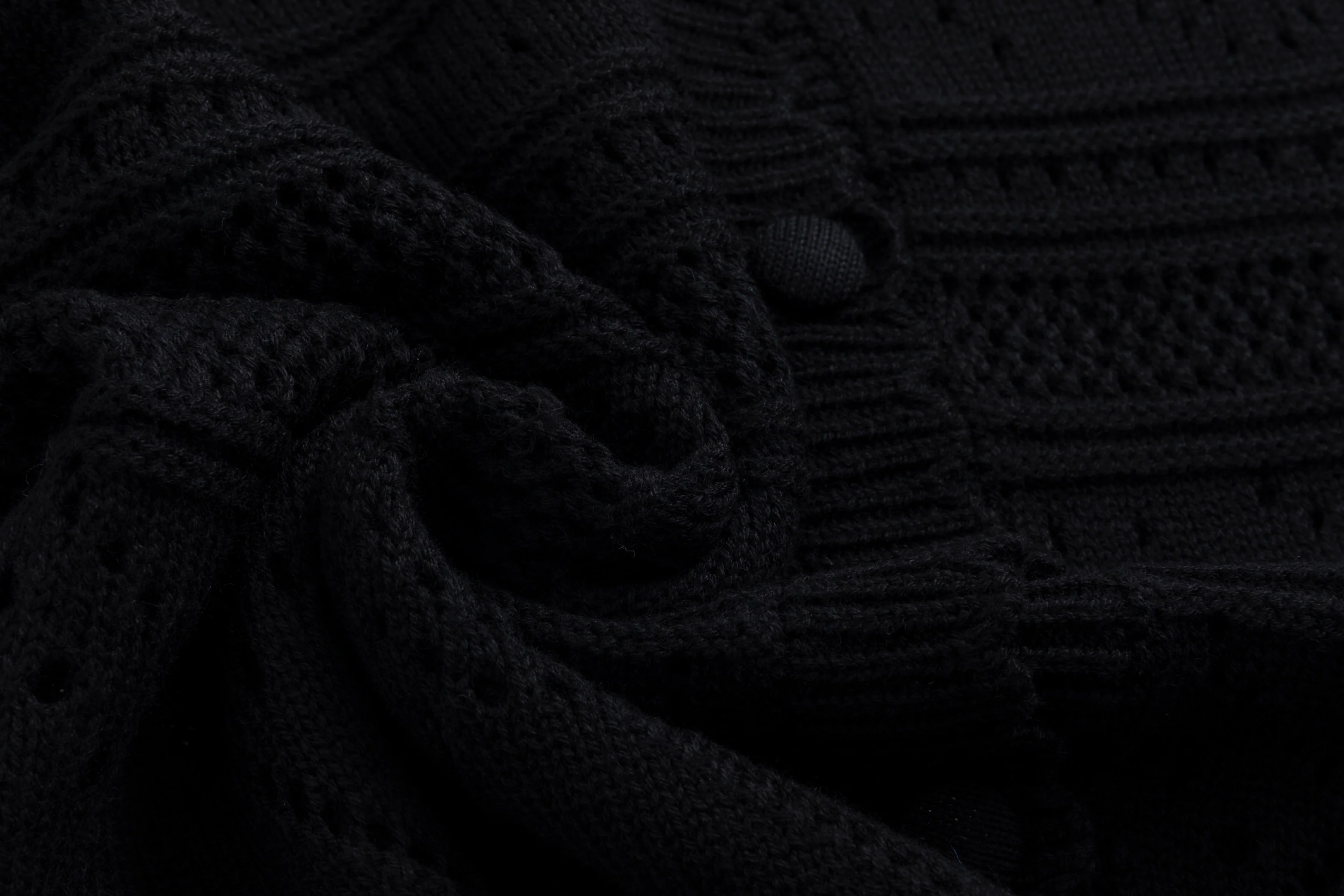 Black Crochet Knit Cardigan - TW4083-A - Image 5