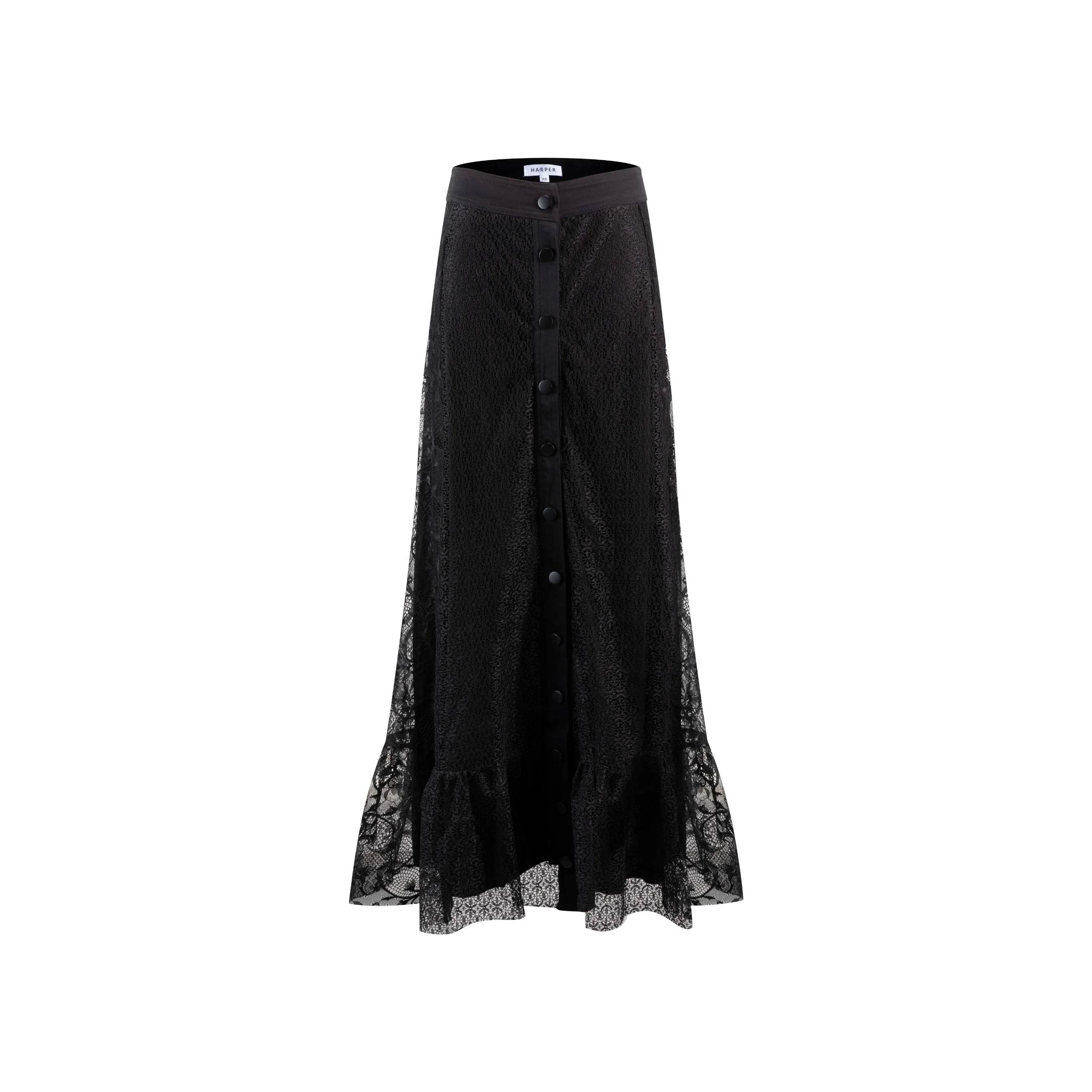 Two Kind Black Lace Connect Placket Top - Image 2