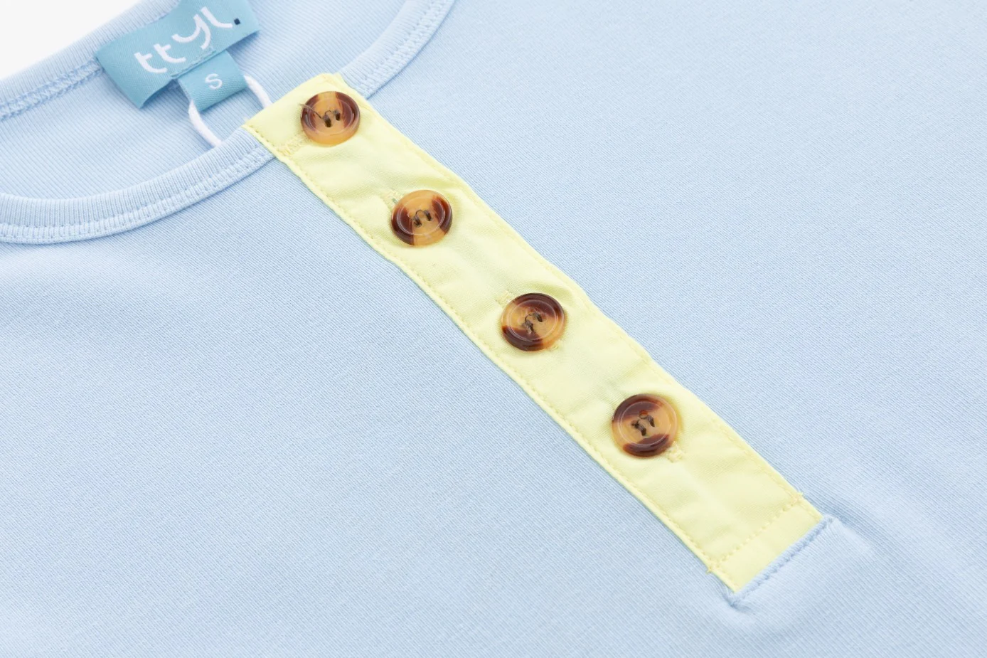 Elbow Patch Solid T-Shirt - Blue/Pear - Image 6