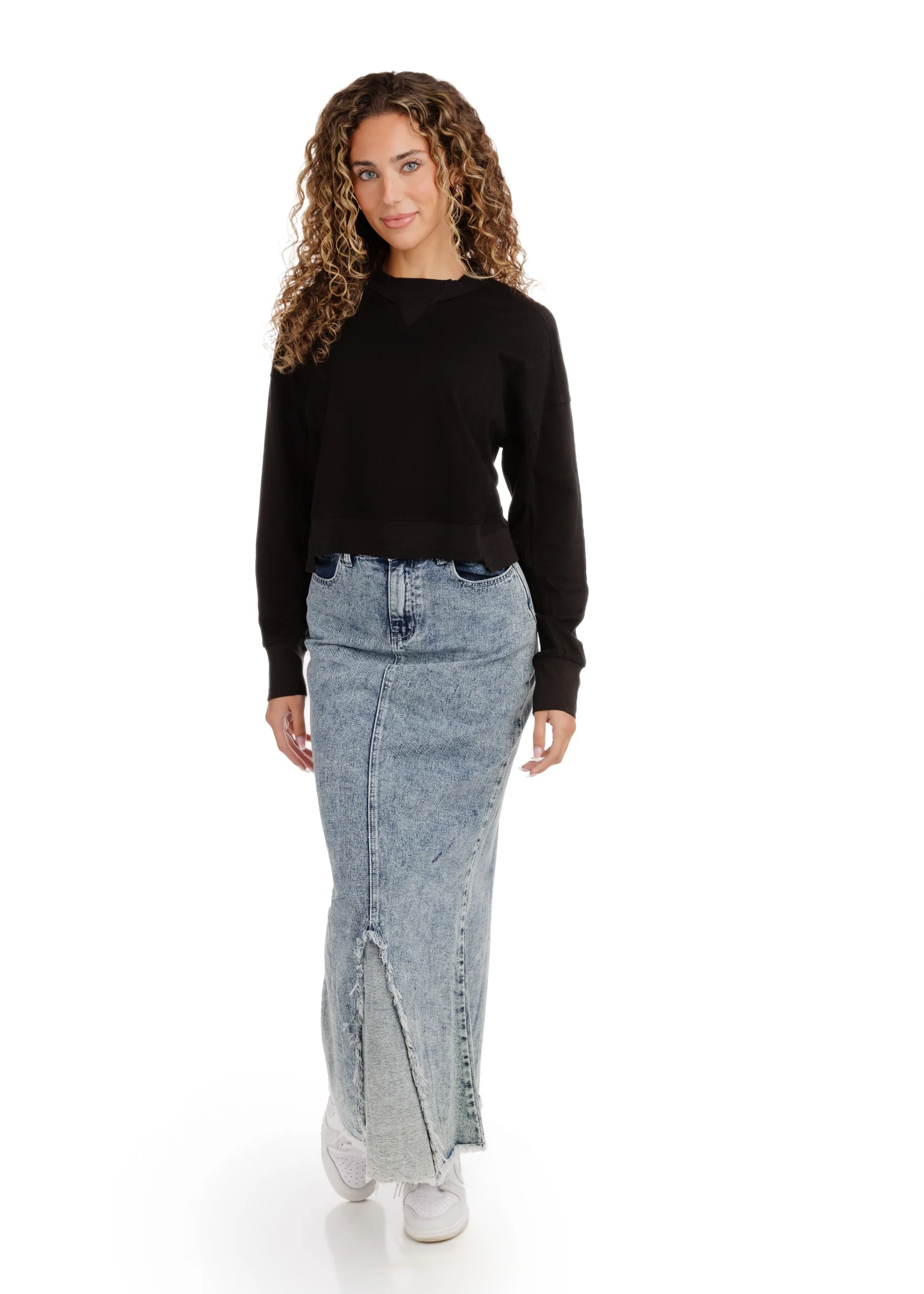 Wash Cropped Box Top - Black - Image 3