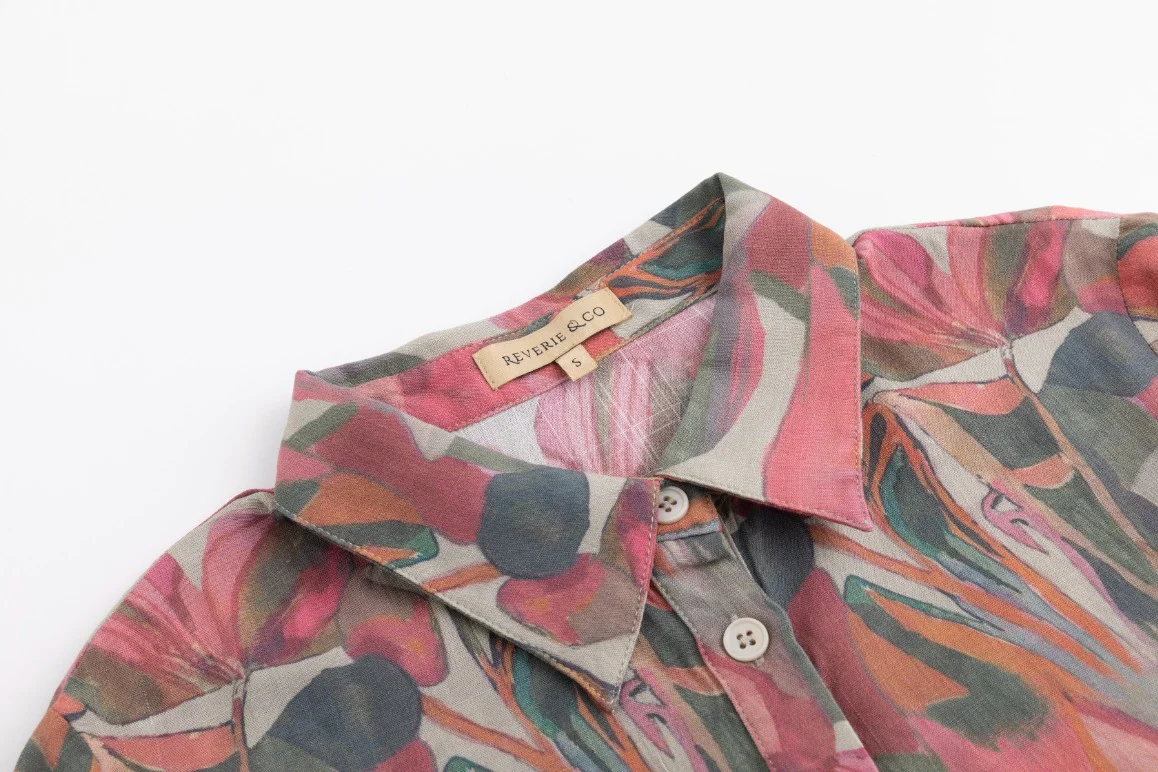 Watercolor Linen Blouse - Image 5