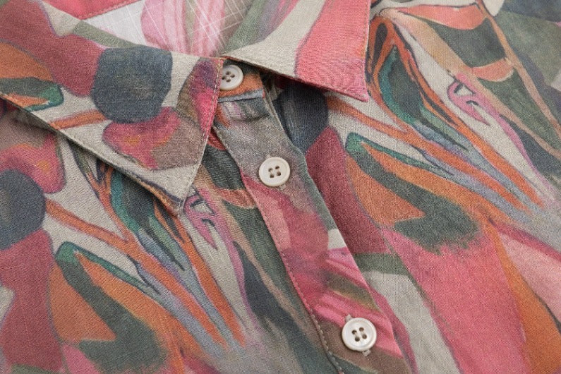 Watercolor Linen Blouse - Image 6