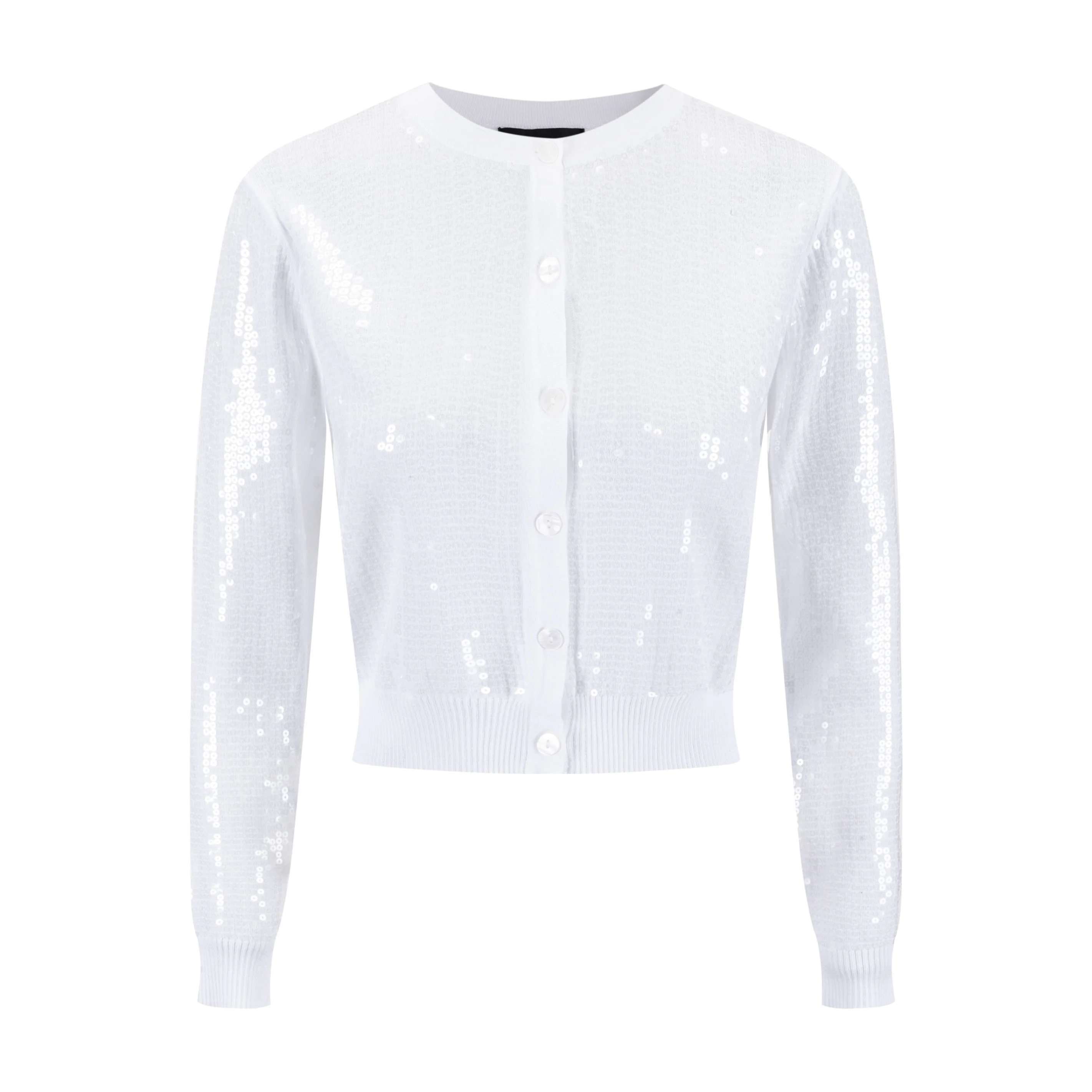 White Sequin Cardigan - Image 2