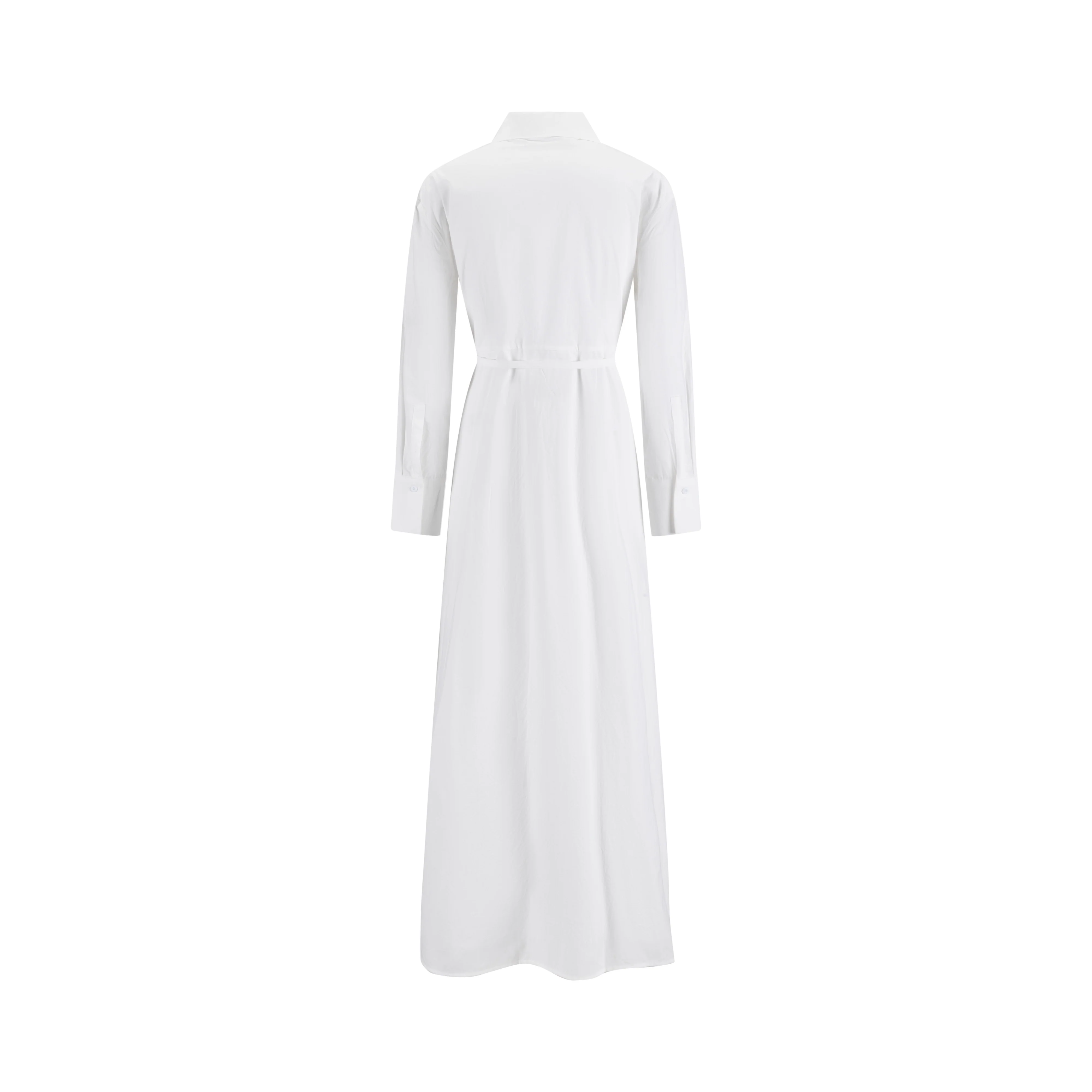 White Shirt Dress With Black Embroidery - Image 3
