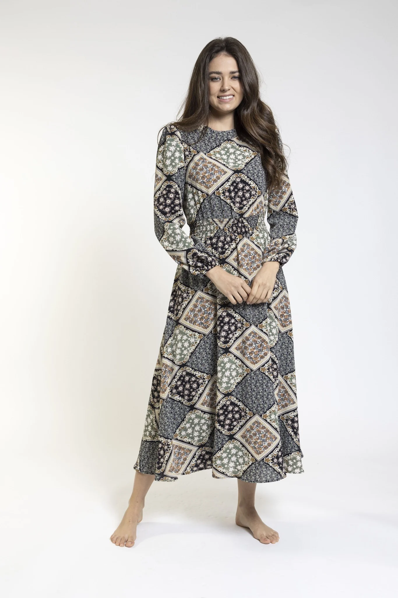 Big Print Smocking Waist Dress - Image 2