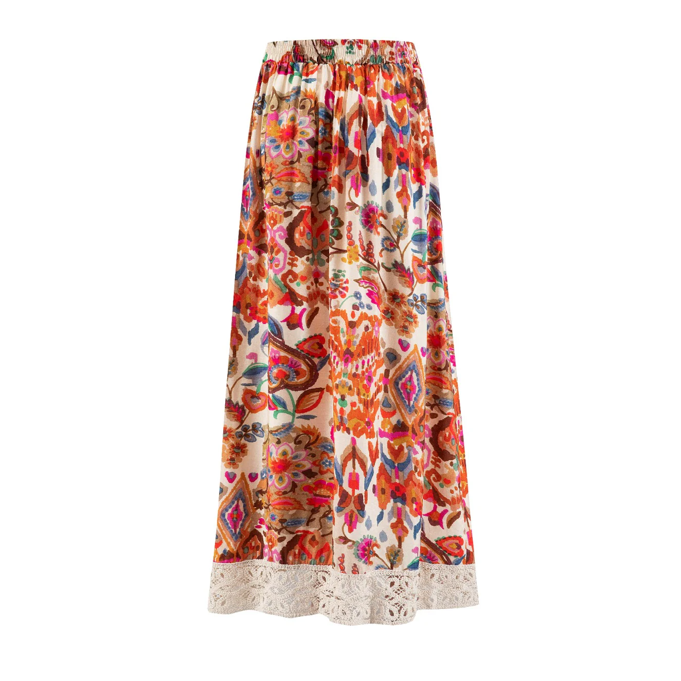 Multi Colored Crochet Lace Skirt - Image 3