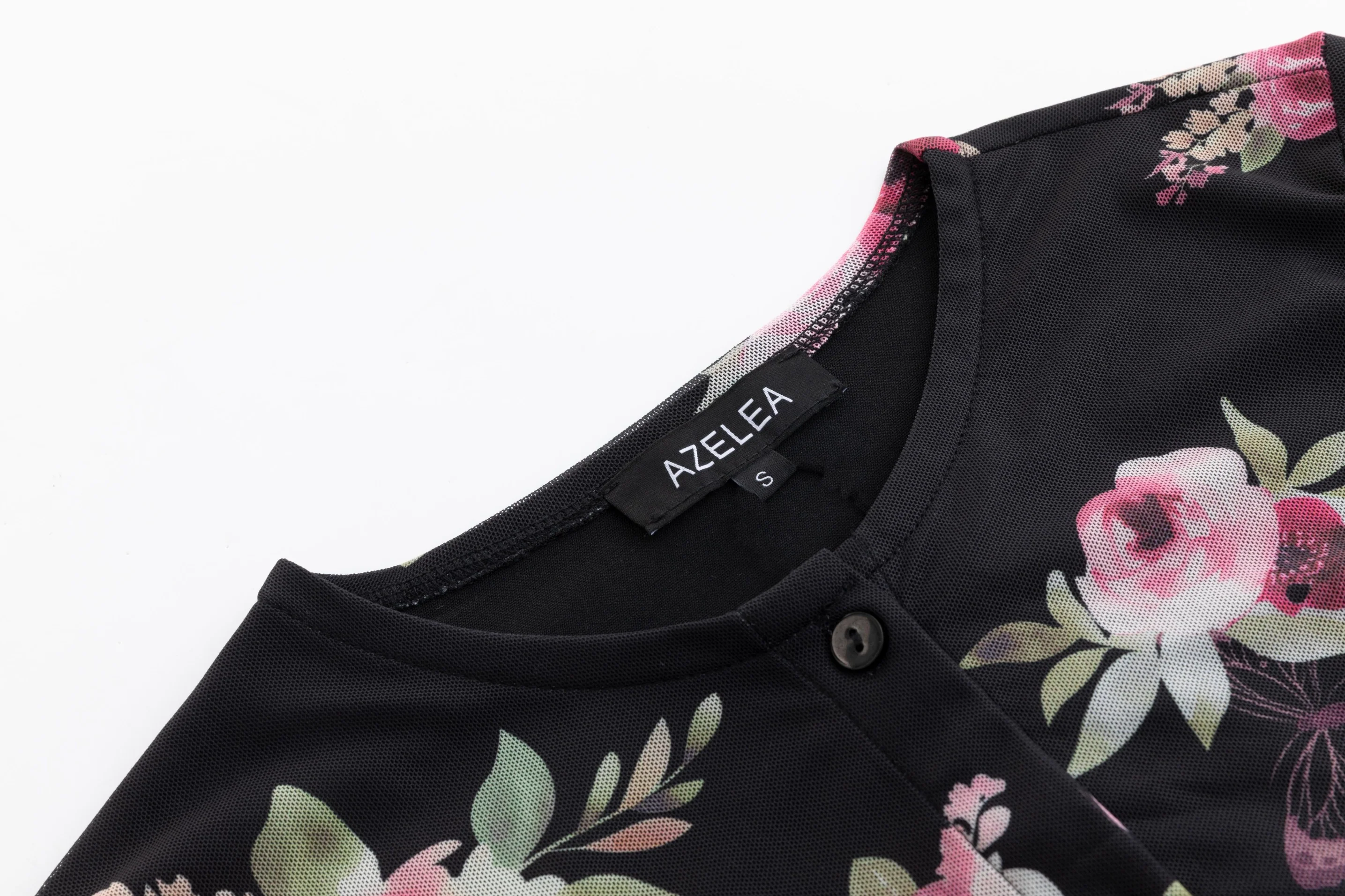 Black And Pink Floral Mesh Cardigan - Image 5