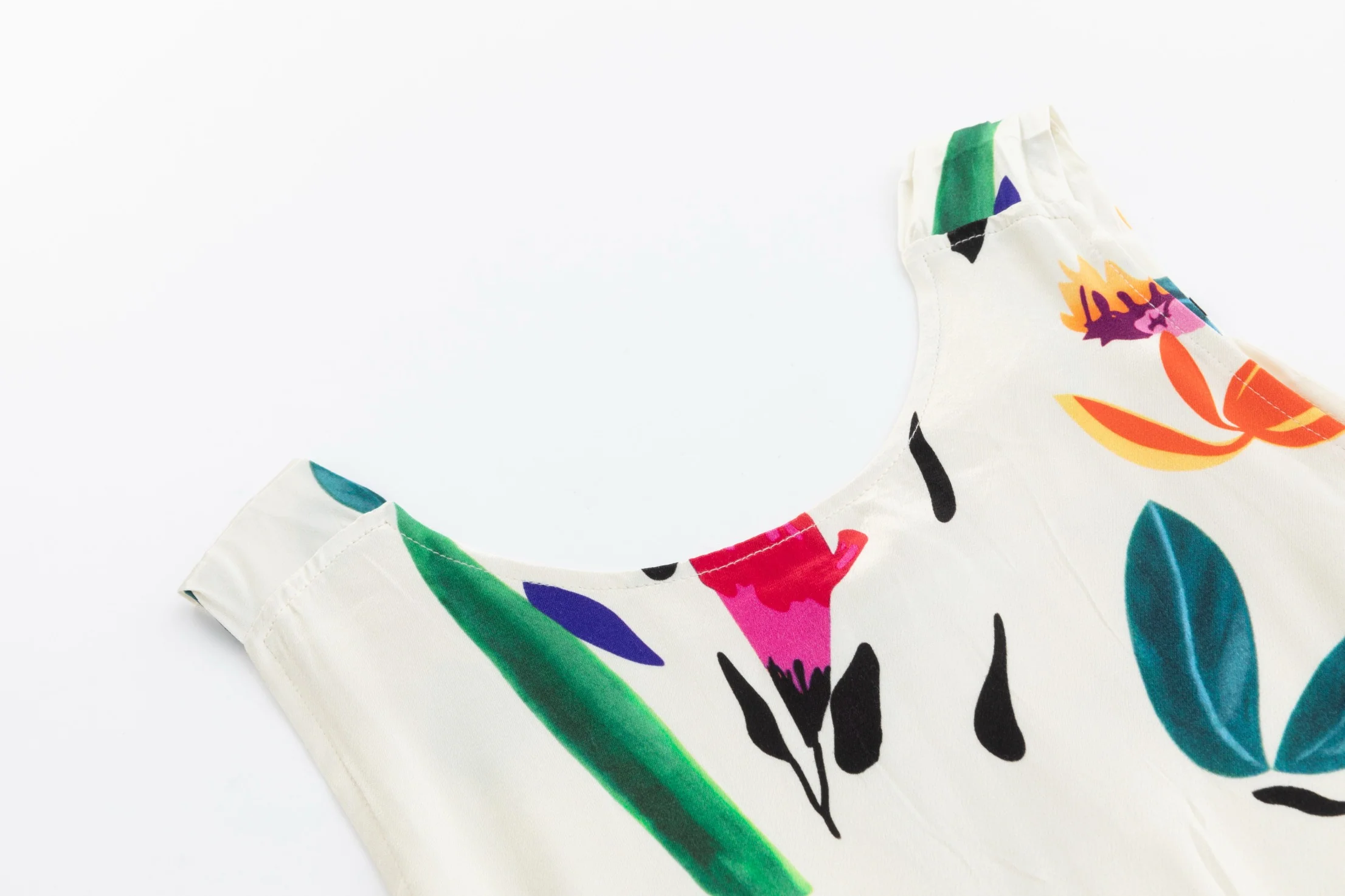 Multicolor Floral Printed Slip Jumper With Turquoise Knit Overlay Cardigan - Image 5