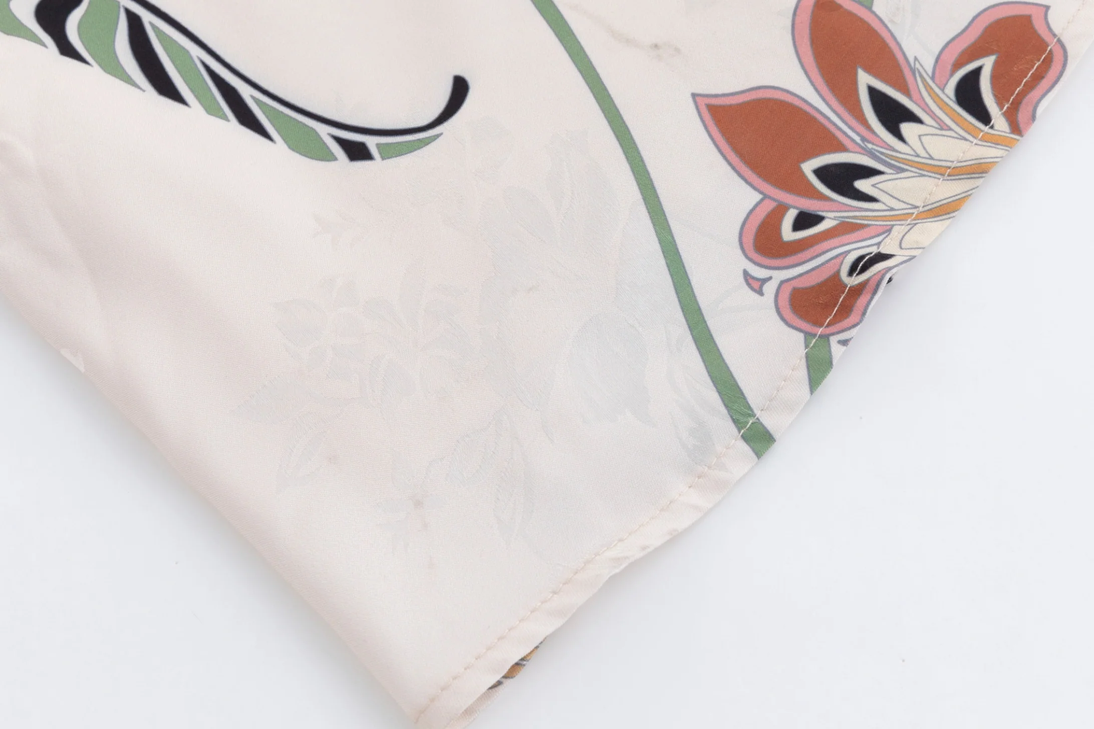 Beige Base Plant Printed Jacquard Dress - Image 5