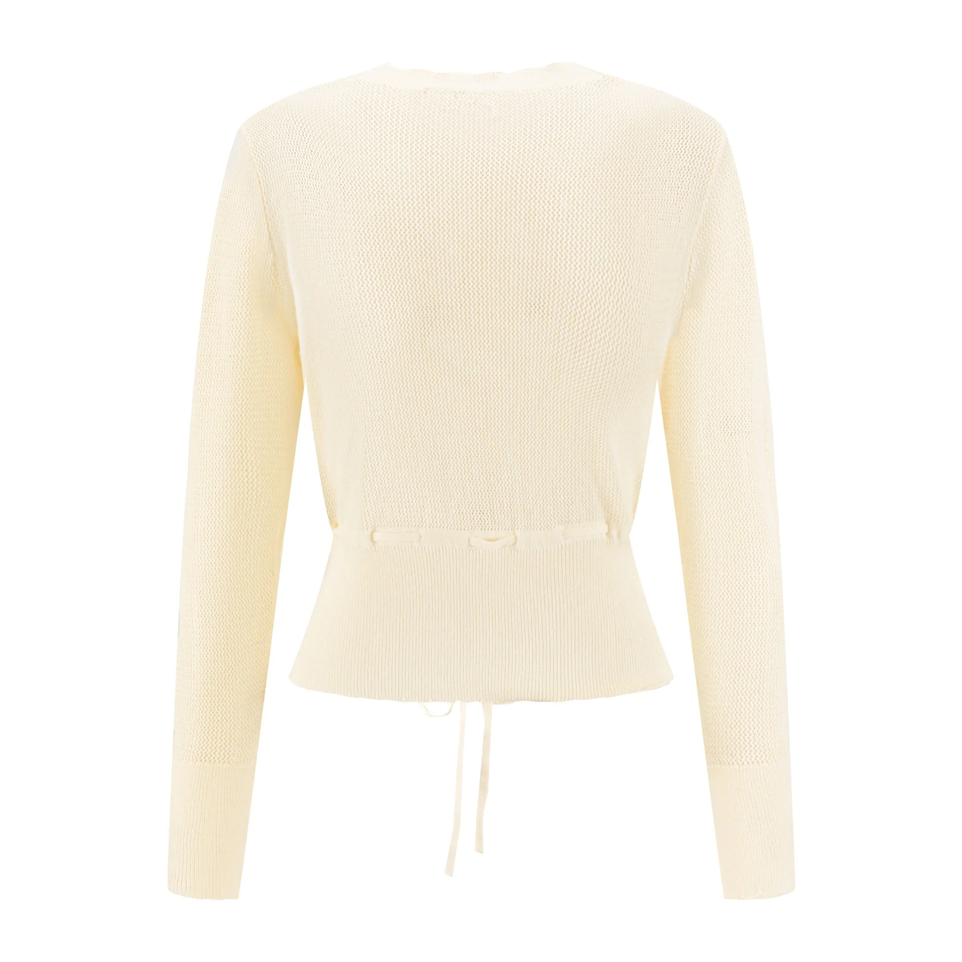 Cream Floral Knit Cardigan - Image 3