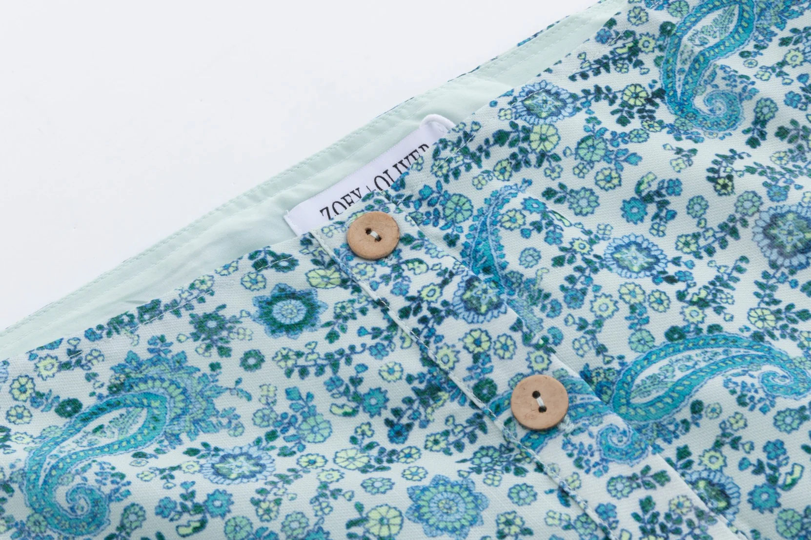 Blue Paisley Printed Skirt - Image 4