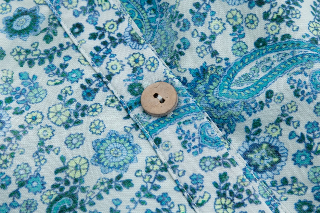 Blue Paisley Printed Skirt - Image 5