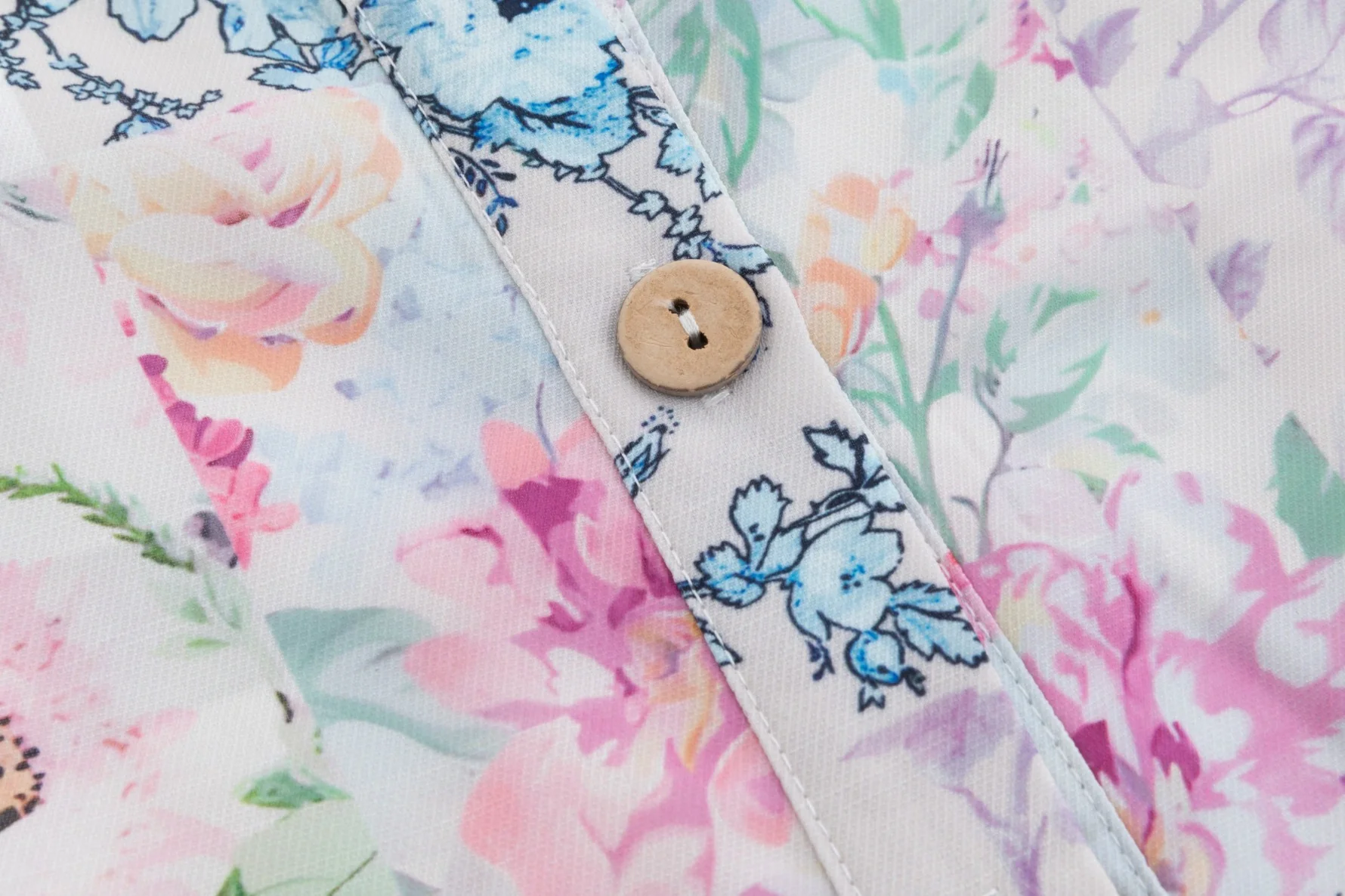 Pink/Blue Patchwork Printed Skirt - Image 5