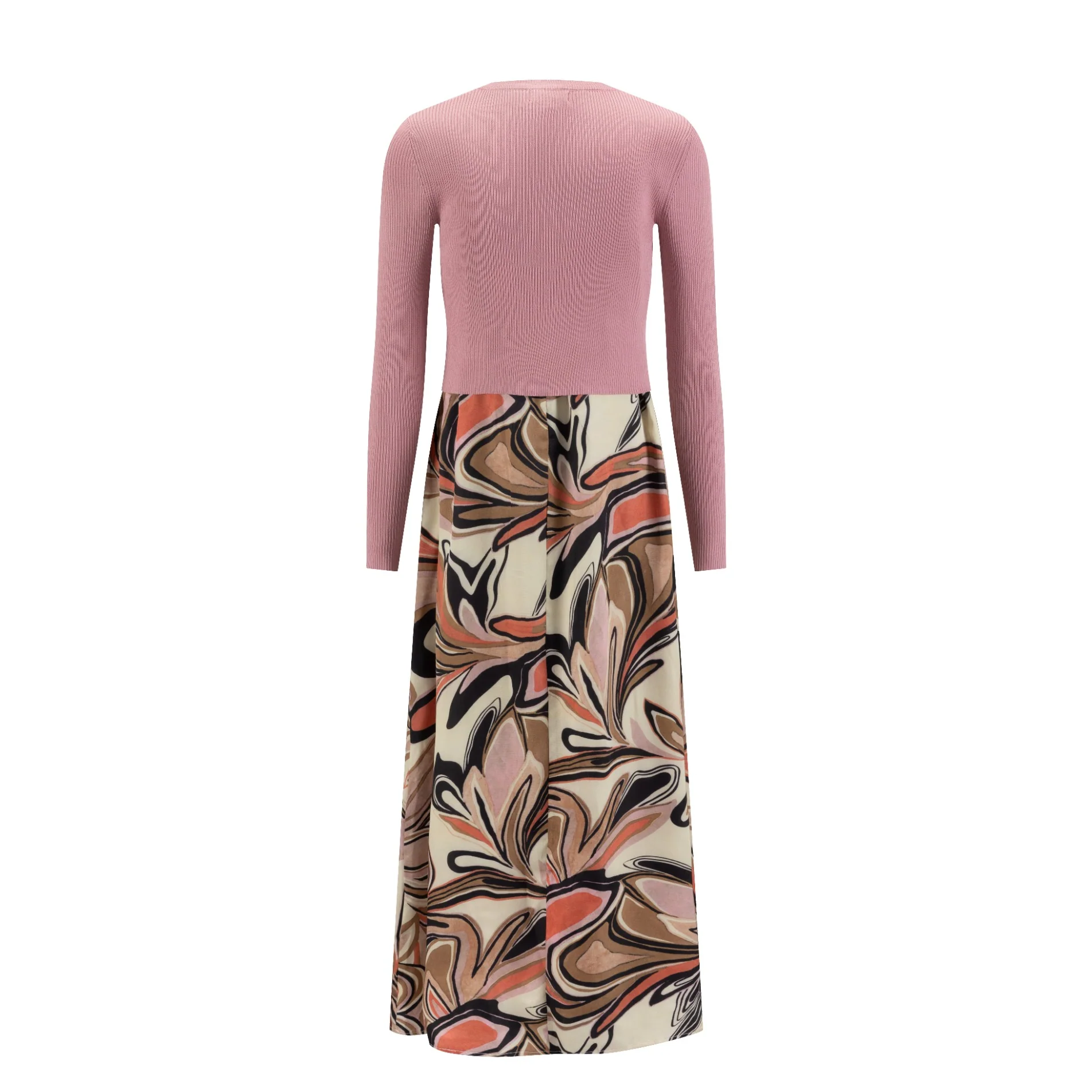 Pink And Ivory Printed Overlay Dress - Image 2
