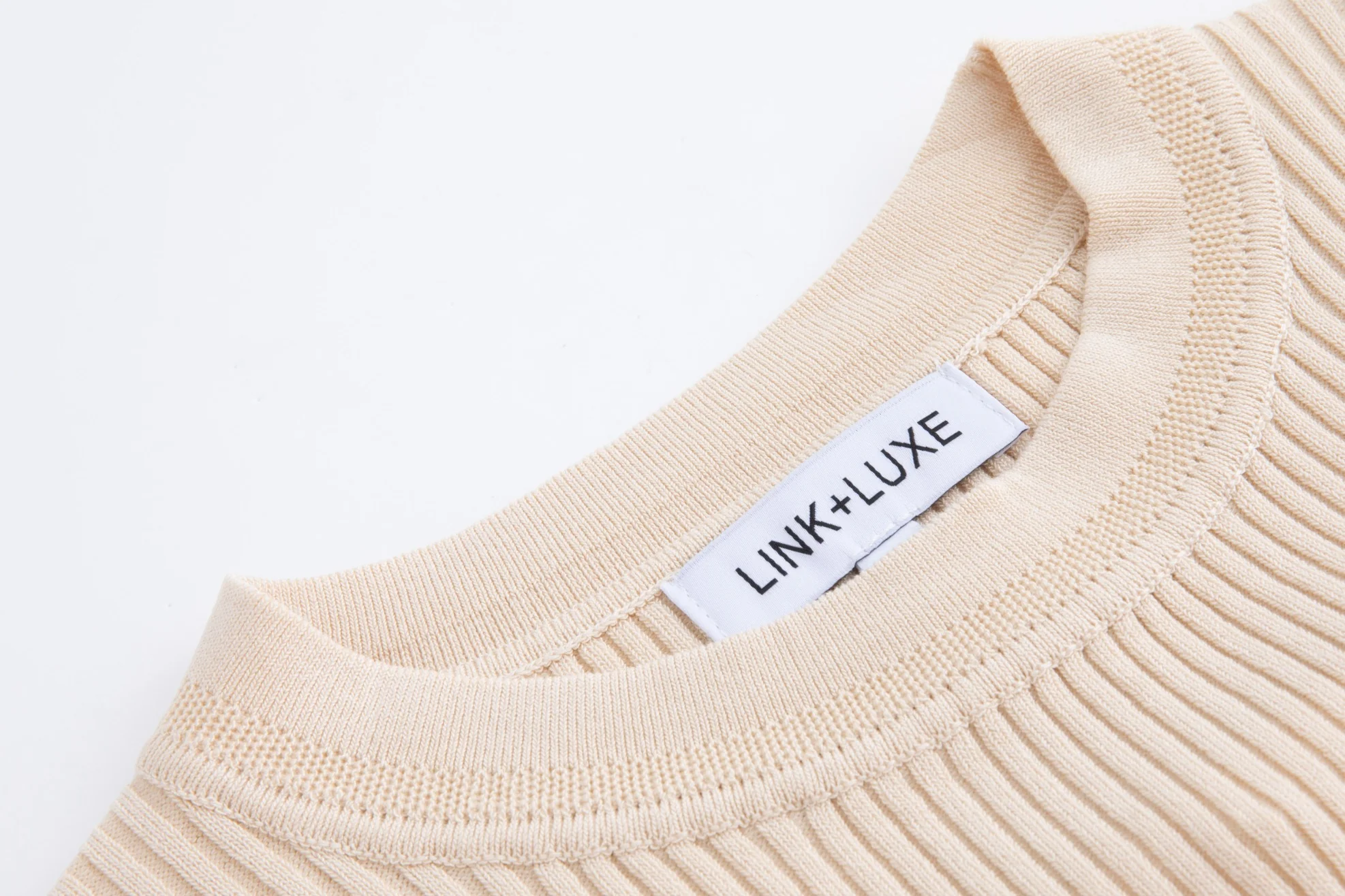 Beige Ribbed Knit Top - WS51805T-A - Image 4