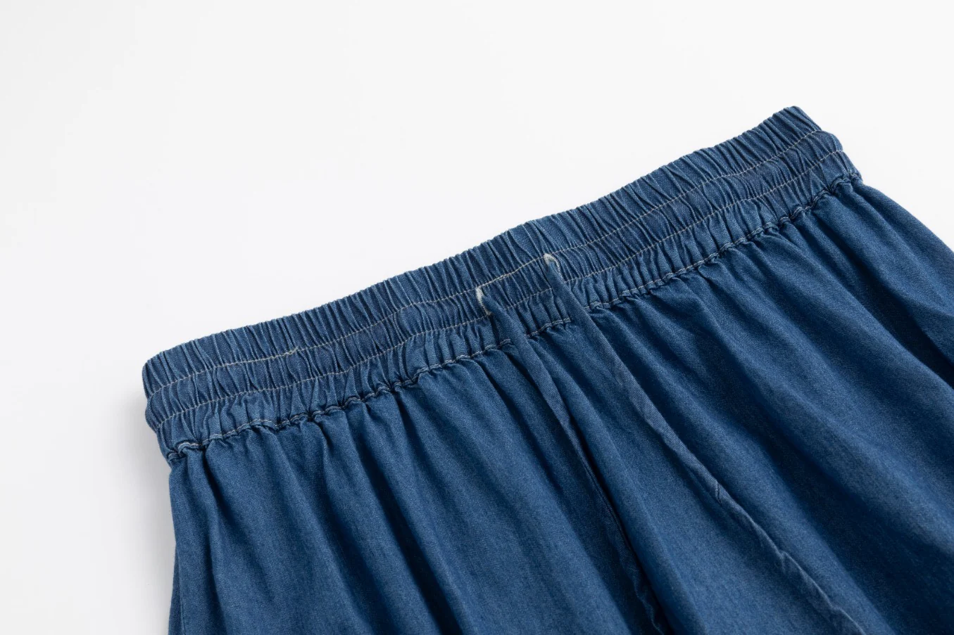 Blue Denim Layer Skirt With Tassels - Image 7